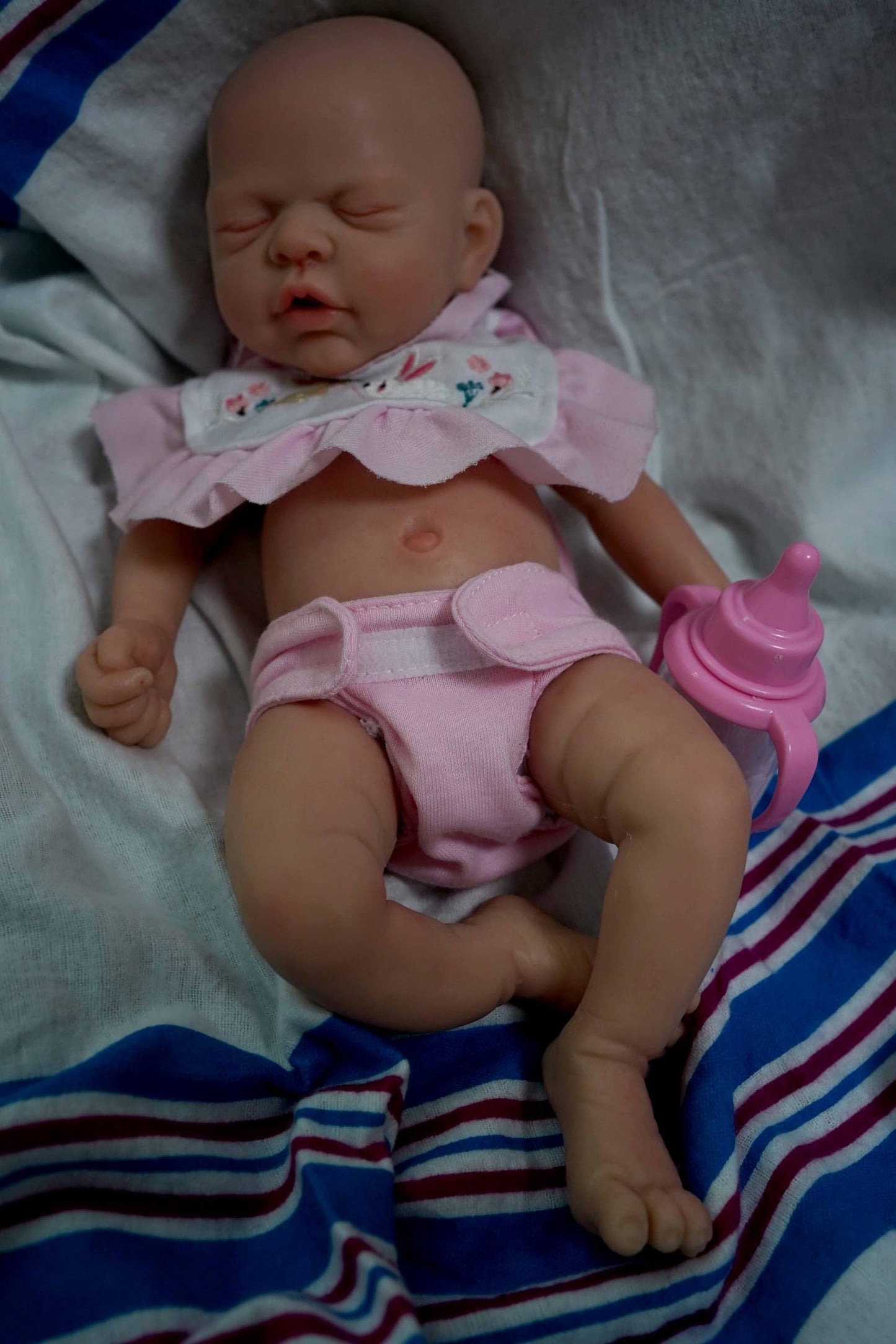 MYREBABY 12-Inch Lifelike Silicone Reborn Baby Doll – Realistic Sleeping Girl with Clothes & Accessories