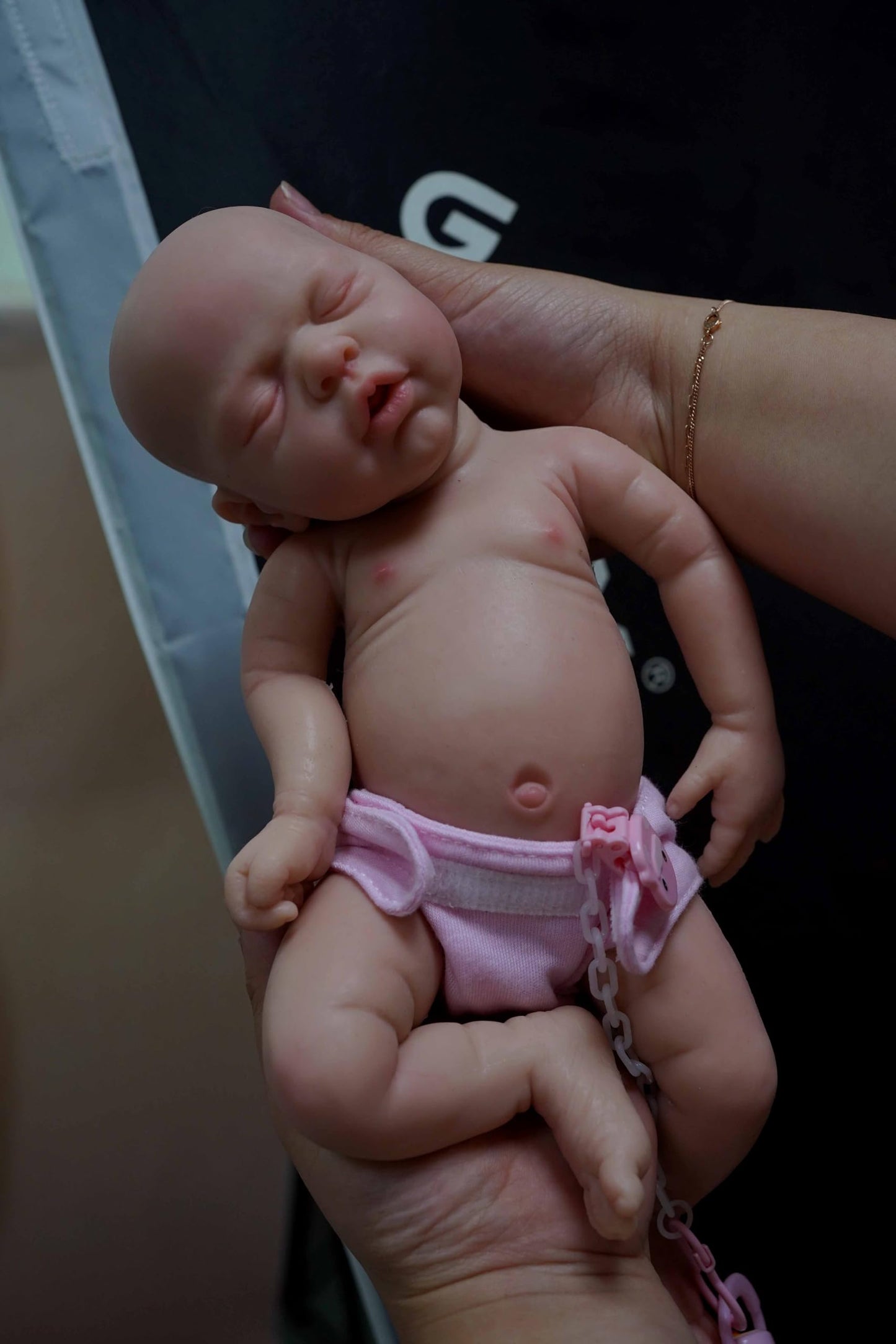 MYREBABY 12-Inch Lifelike Silicone Reborn Baby Doll – Realistic Sleeping Girl with Clothes & Accessories