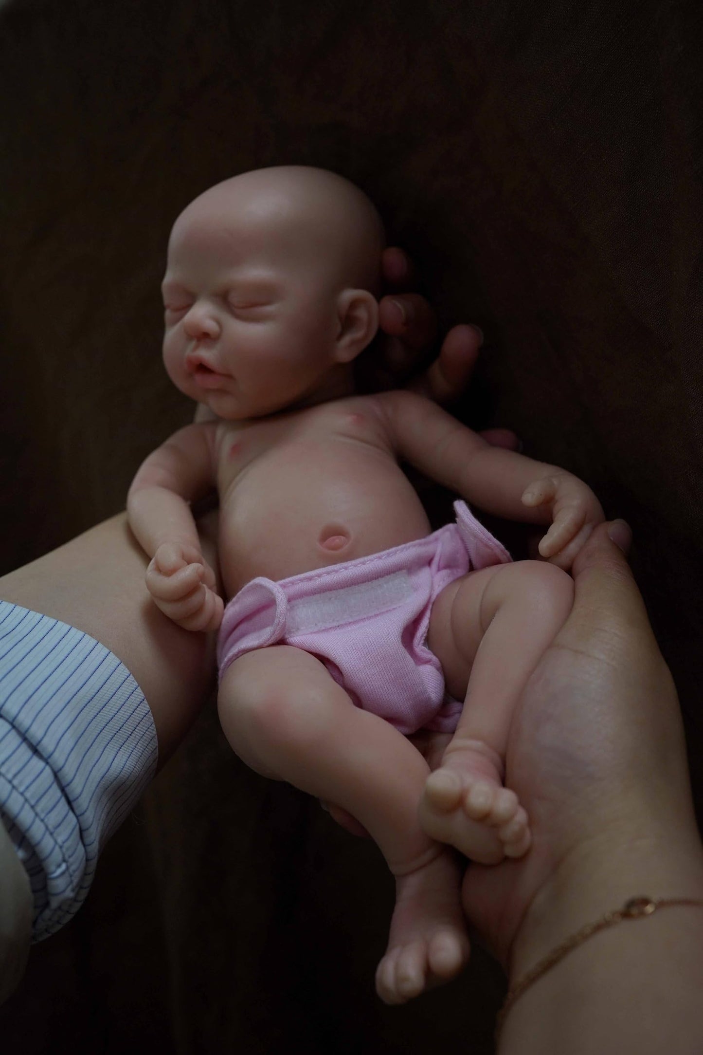 MYREBABY 12-Inch Lifelike Silicone Reborn Baby Doll – Realistic Sleeping Girl with Clothes & Accessories