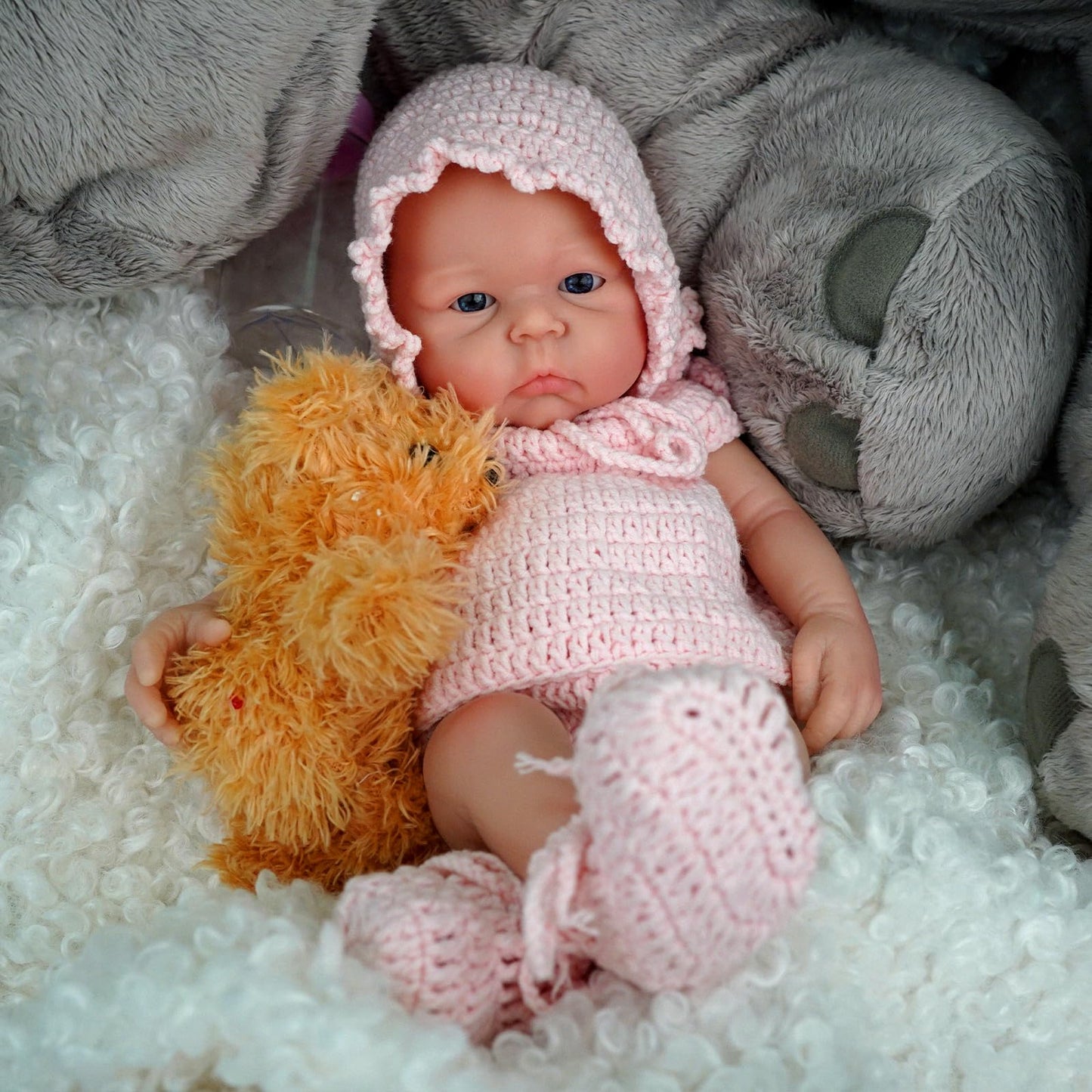 MYREBABY 12-Inch Micro Preemie Silicone Baby Doll – Carina, Lifelike Reborn Doll
