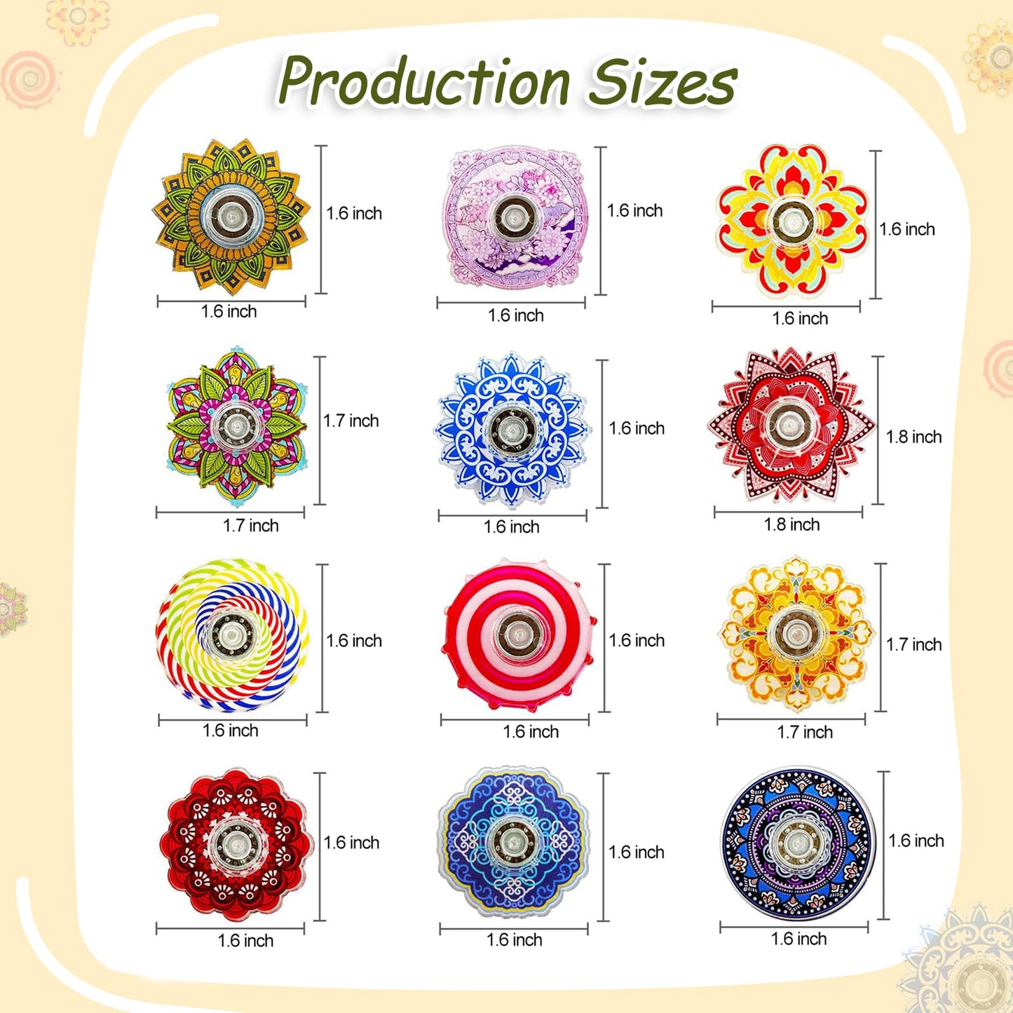 MYREQIA 50-Pack Fidget Spinner Mini Toys – Sensory Fidgets, Classroom Prizes, Party Favors