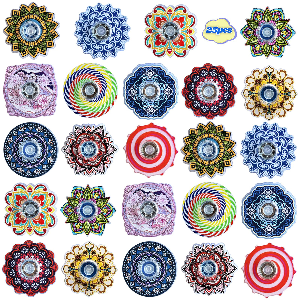 MYREQIA 25-Pack Fidget Spinners – Mini Sensory Toys for Kids & Adults | Party Favors