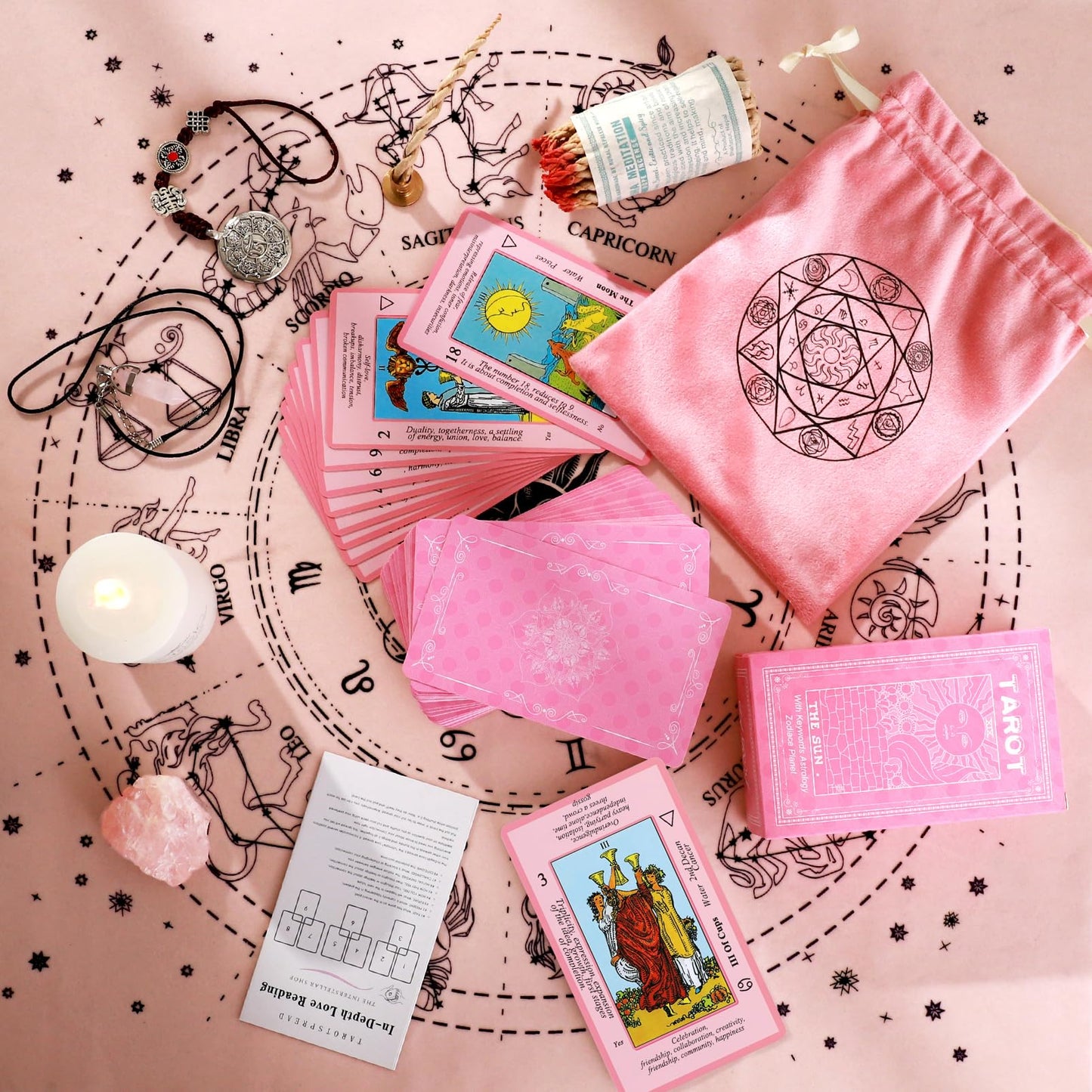 Myripoly Tarot Cards Set with Meanings on Cards | Beginner Tarot Deck & Accessories