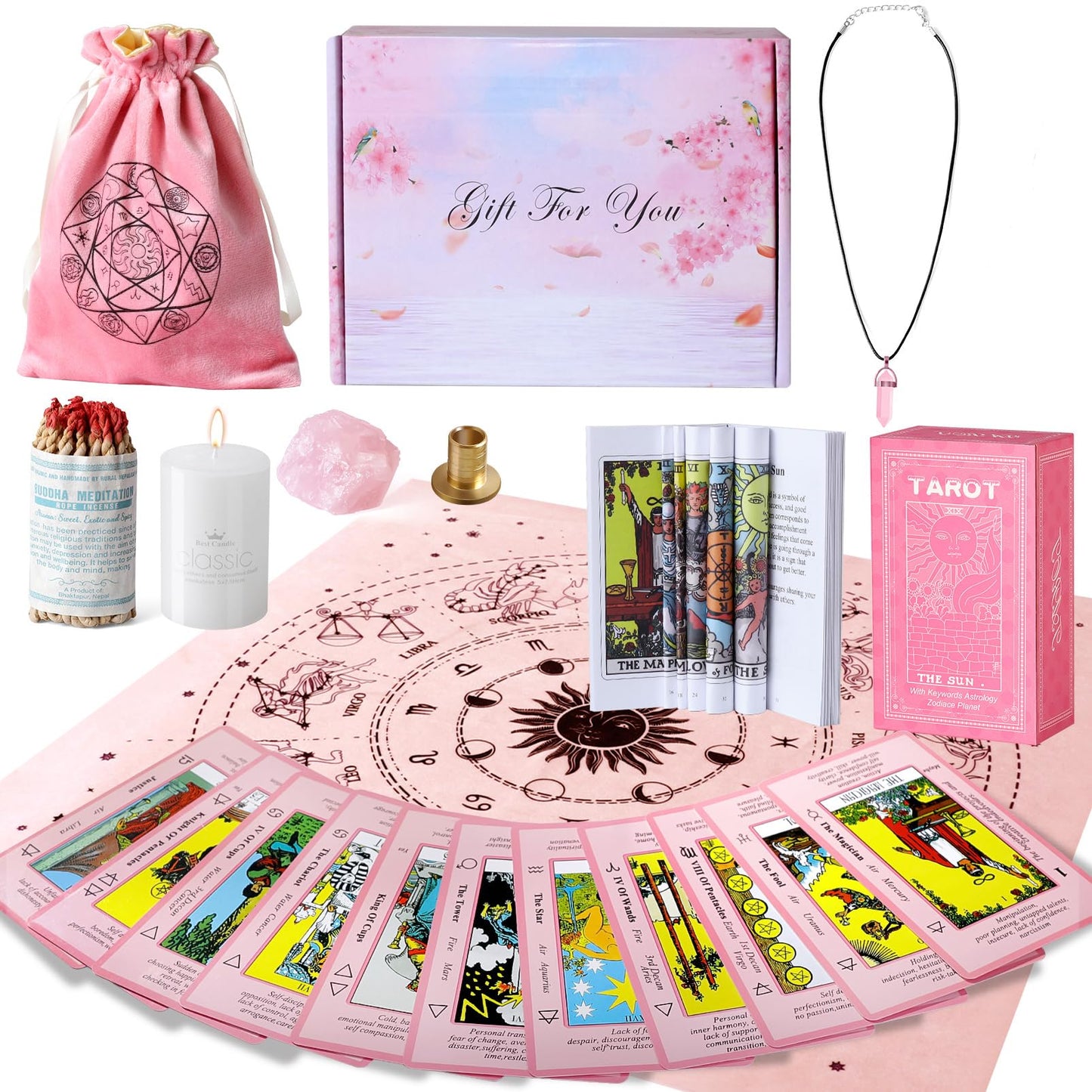 Myripoly Tarot Cards Set with Meanings on Cards | Beginner Tarot Deck & Accessories
