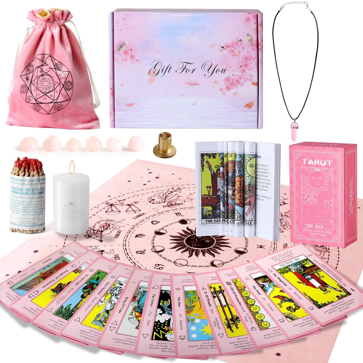 Myripoly Tarot Cards Set with Meanings on Cards | Beginner Tarot Deck & Accessories