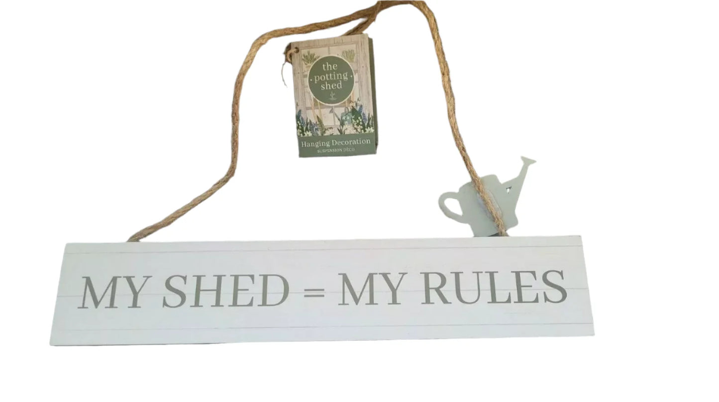 The Potting Shed Hanging Garden Signs 26cm Garden Shed Gift my shed my rules