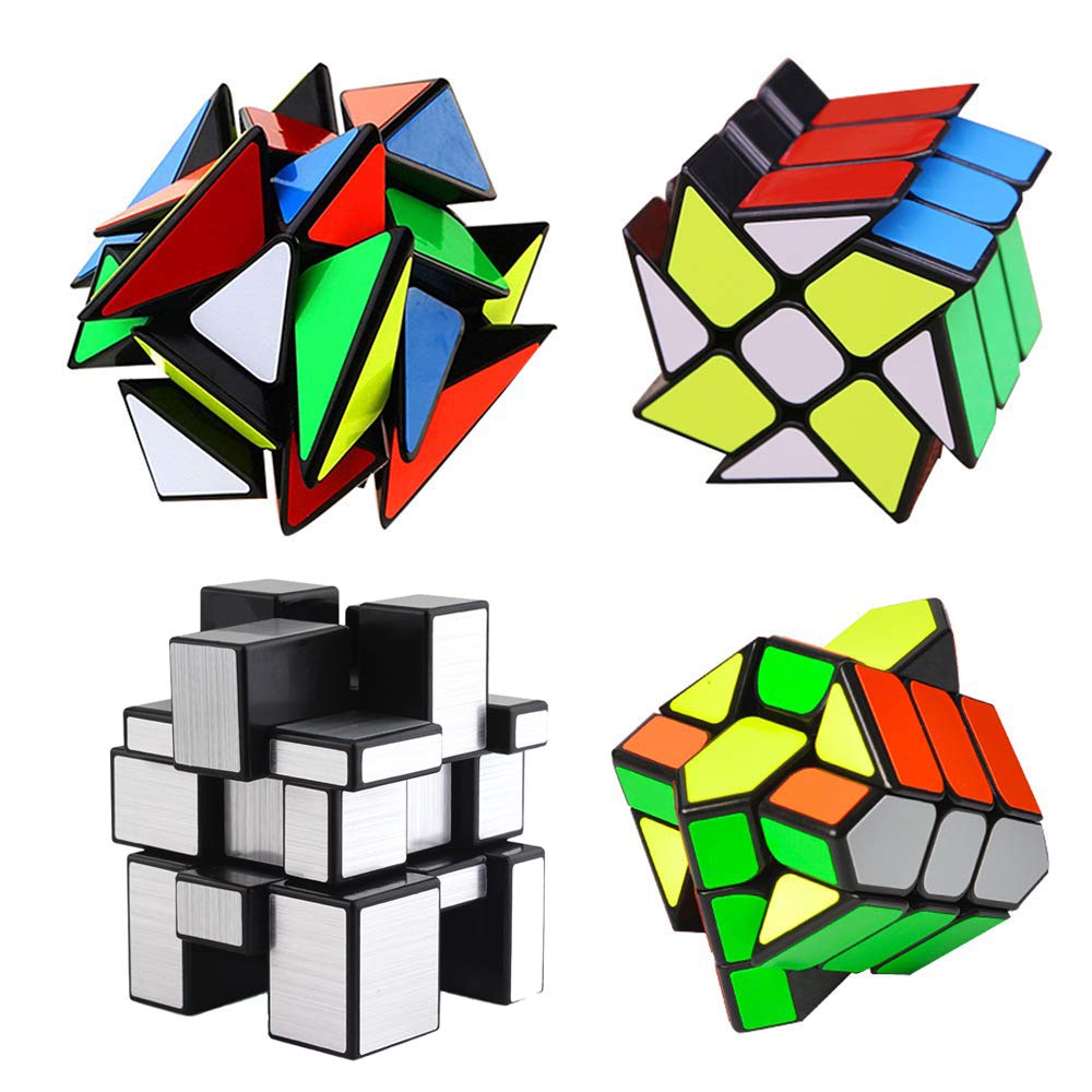 Mysterystone YJ Cube Set 4-Pack: 3x3 Fluctuation Angle, Mirror, 2x3 Wheel & Square King Cubes