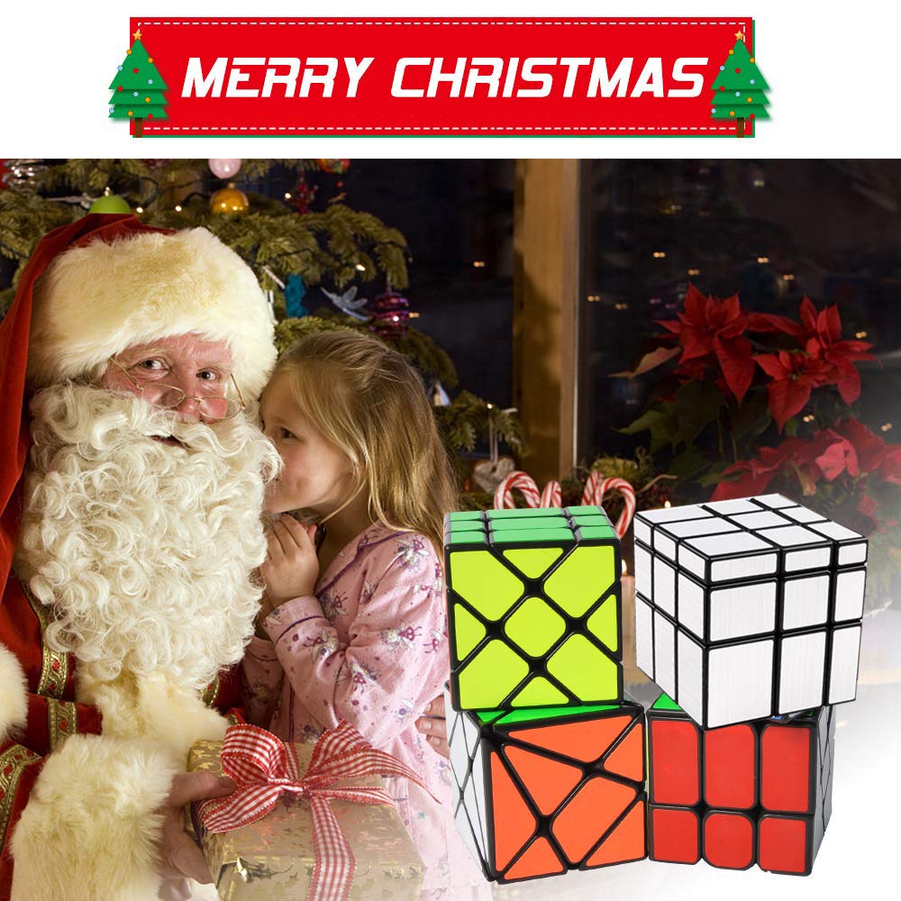 Mysterystone YJ Cube Set 4-Pack: 3x3 Fluctuation Angle, Mirror, 2x3 Wheel & Square King Cubes