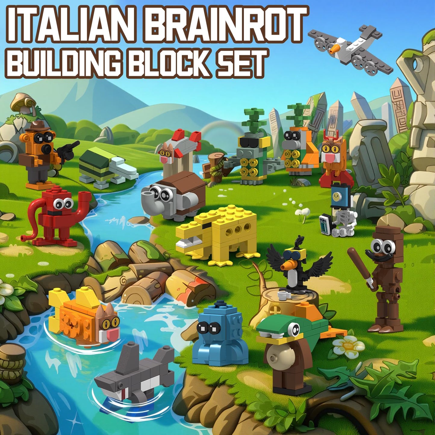 Myth Qholve Italian Brain Rot 17-in-1 Building Blocks – 404 Pieces