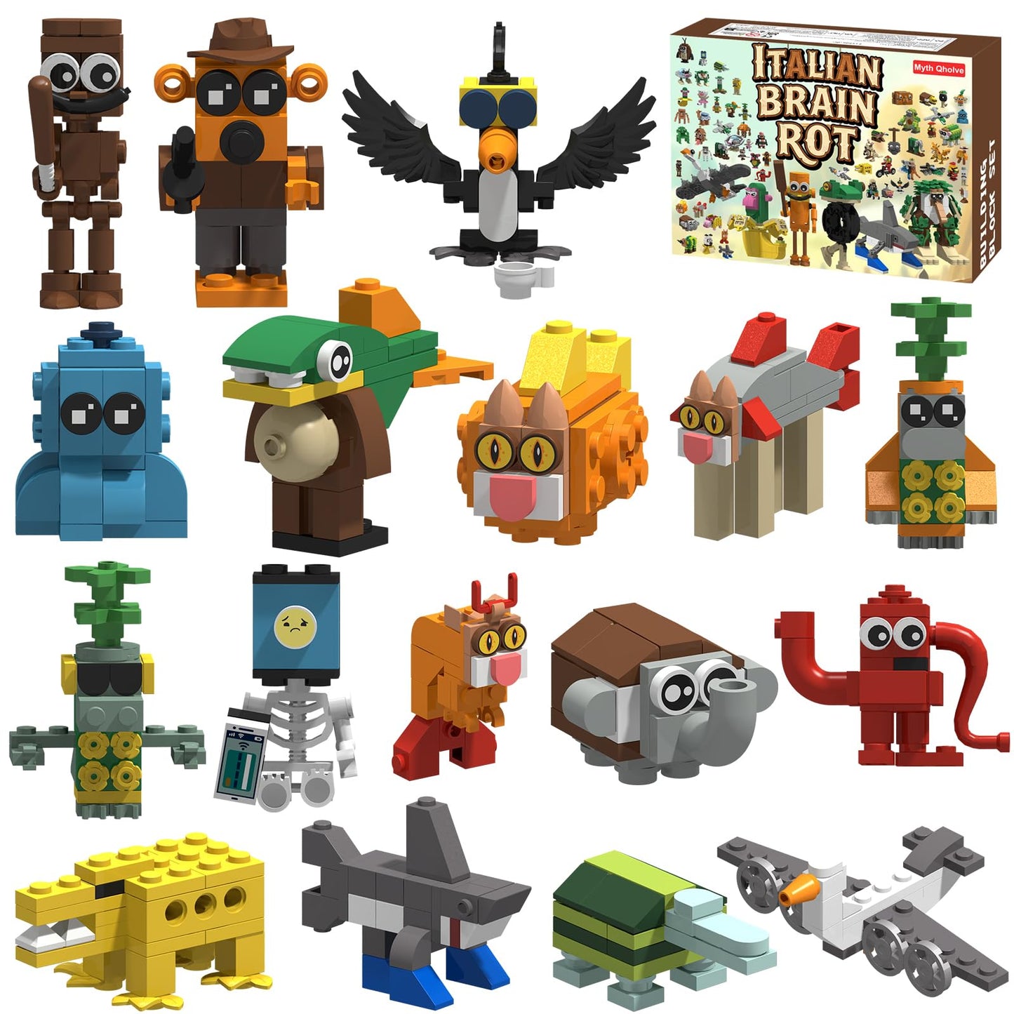 Myth Qholve Italian Brain Rot 17-in-1 Building Blocks – 404 Pieces
