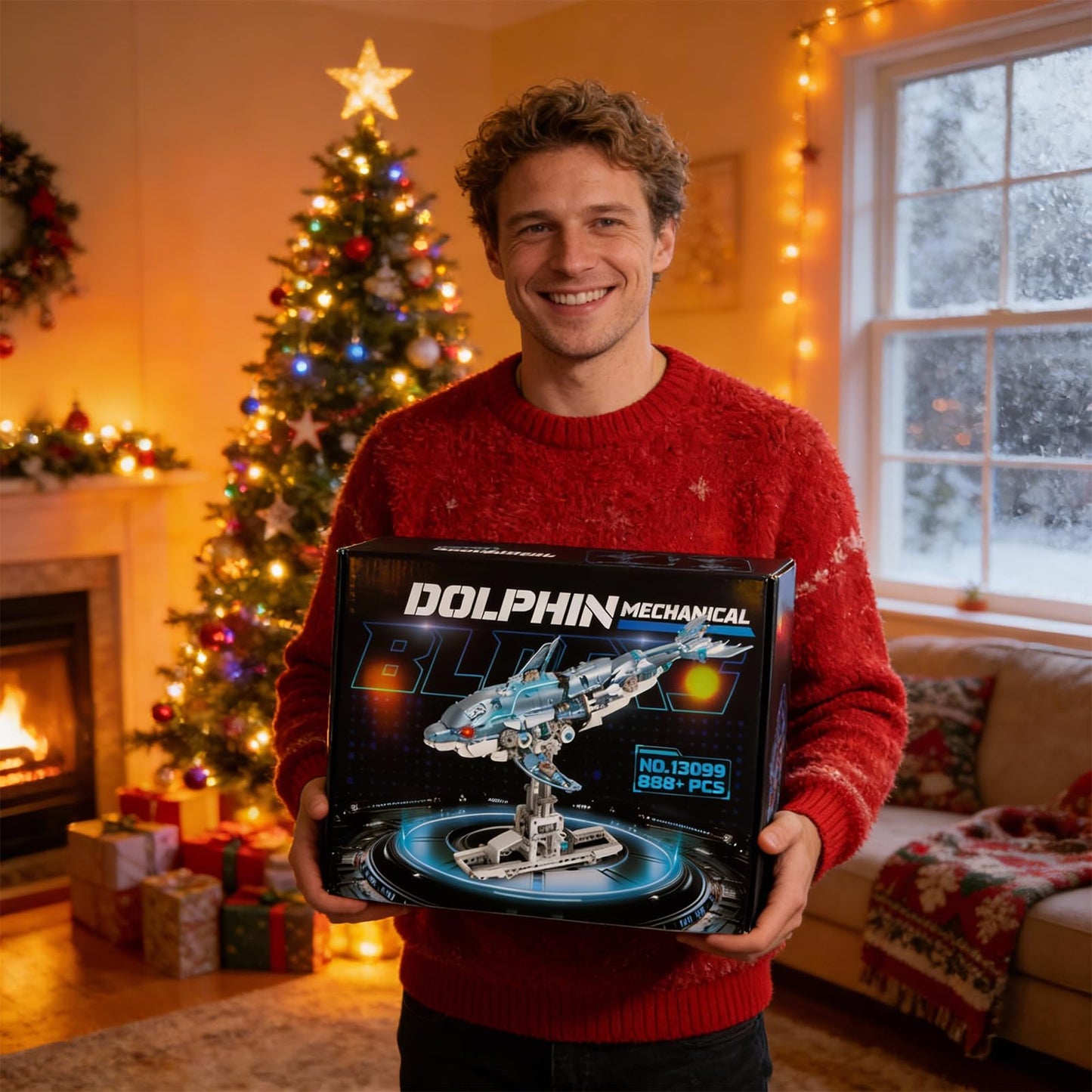 Myth Qholve Mechanical Blue Dolphin Building Blocks Set – Hand-Driven Motion