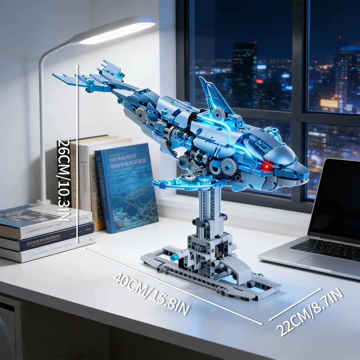 Myth Qholve Mechanical Blue Dolphin Building Blocks Set – Hand-Driven Motion