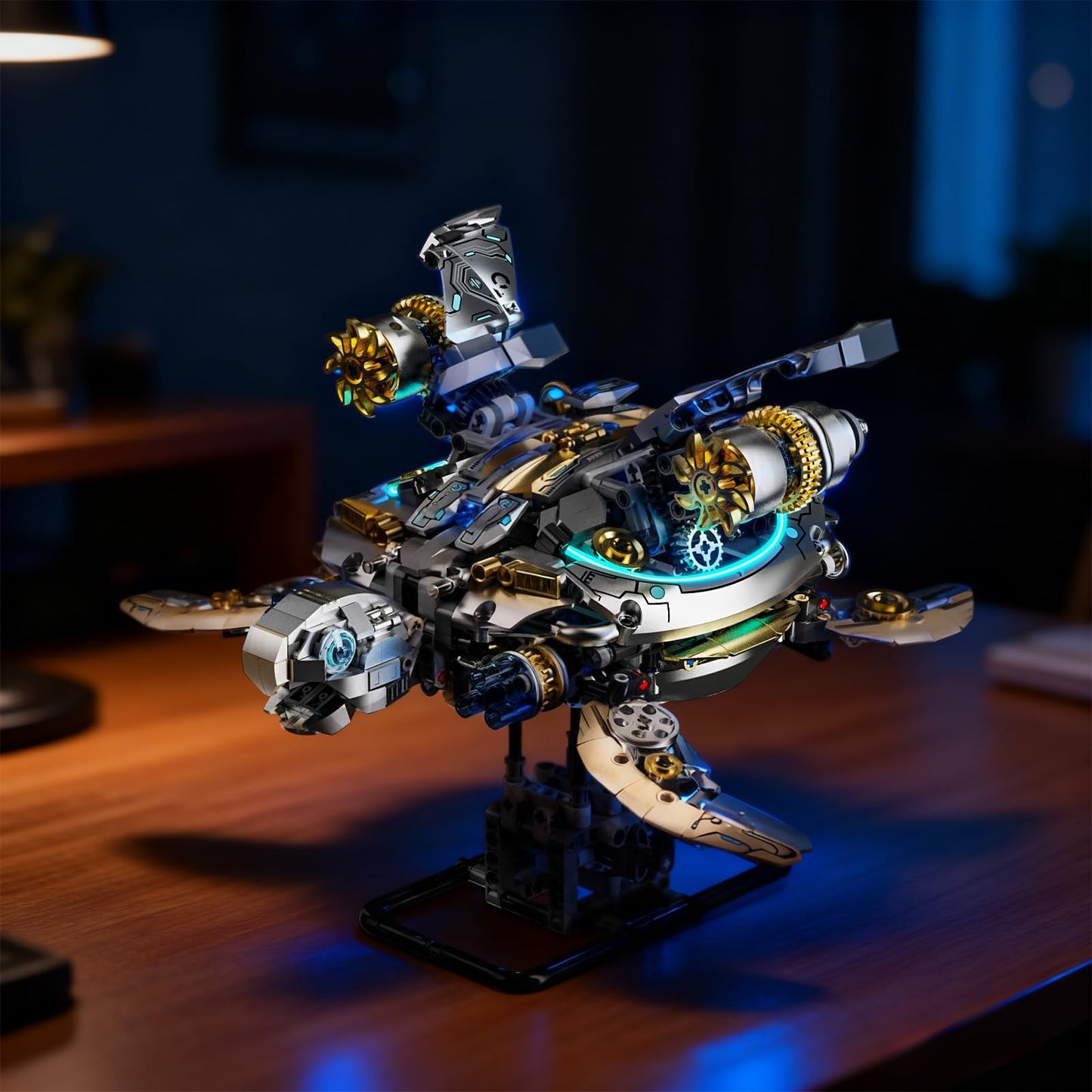 Myth Qholve Mechanical Turtle – Hand-Crank Gear Motion Steampunk Model
