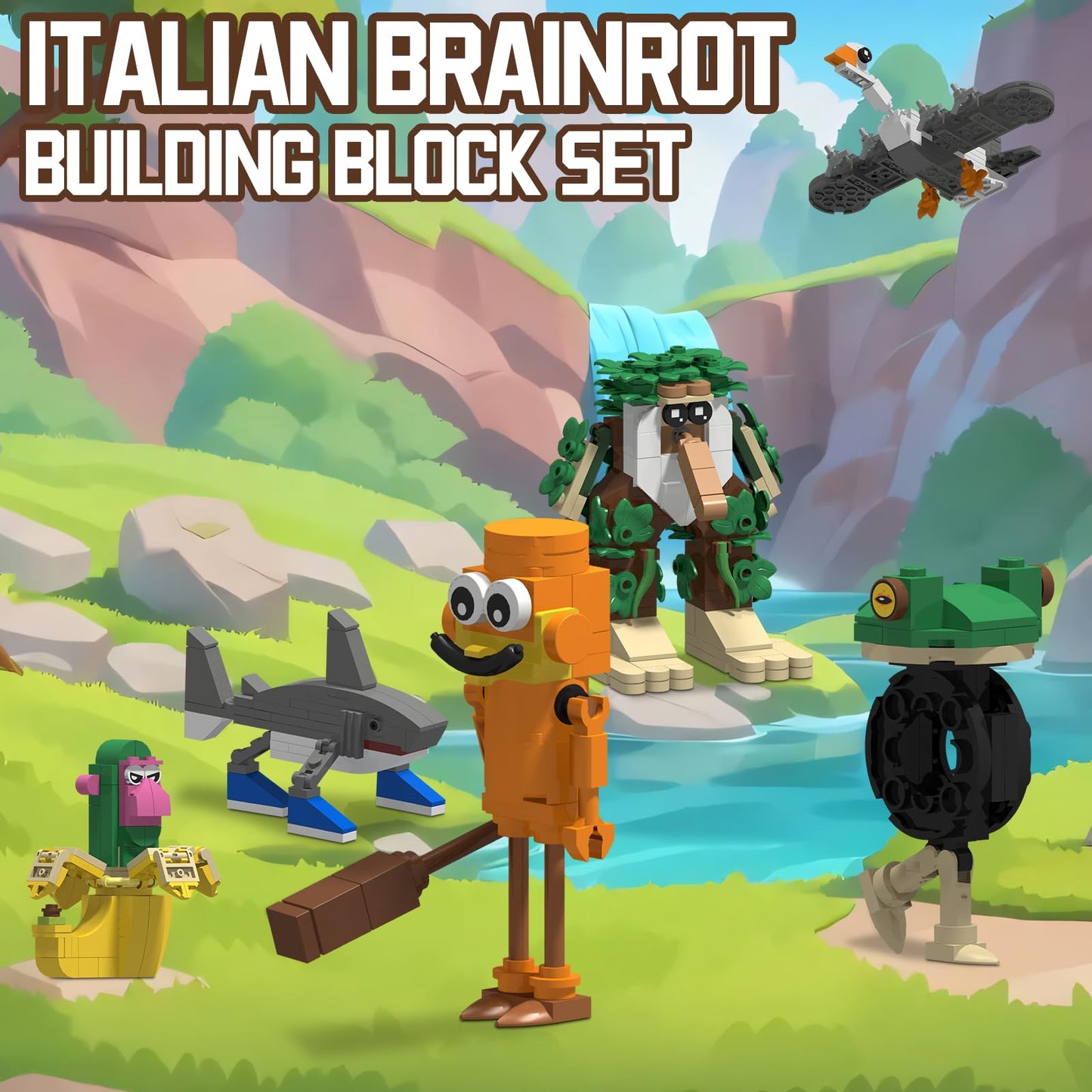 Myth Qholve Italian Brain Rot 6-in-1 Building Blocks – Fun Meme Figures Gift Idea