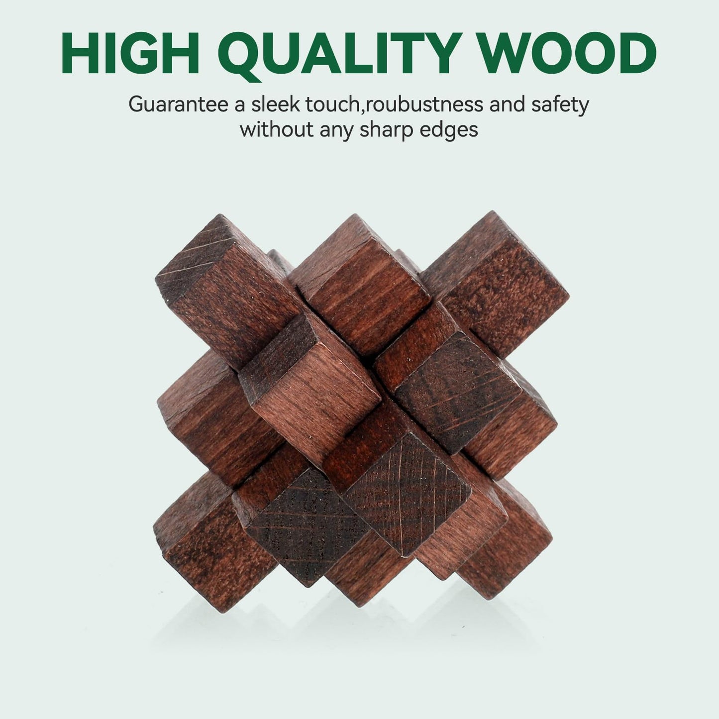 Mytothfy 24 Pcs Brain Teaser Puzzles for Adults – 3D Wood & Metal Interlocking Set