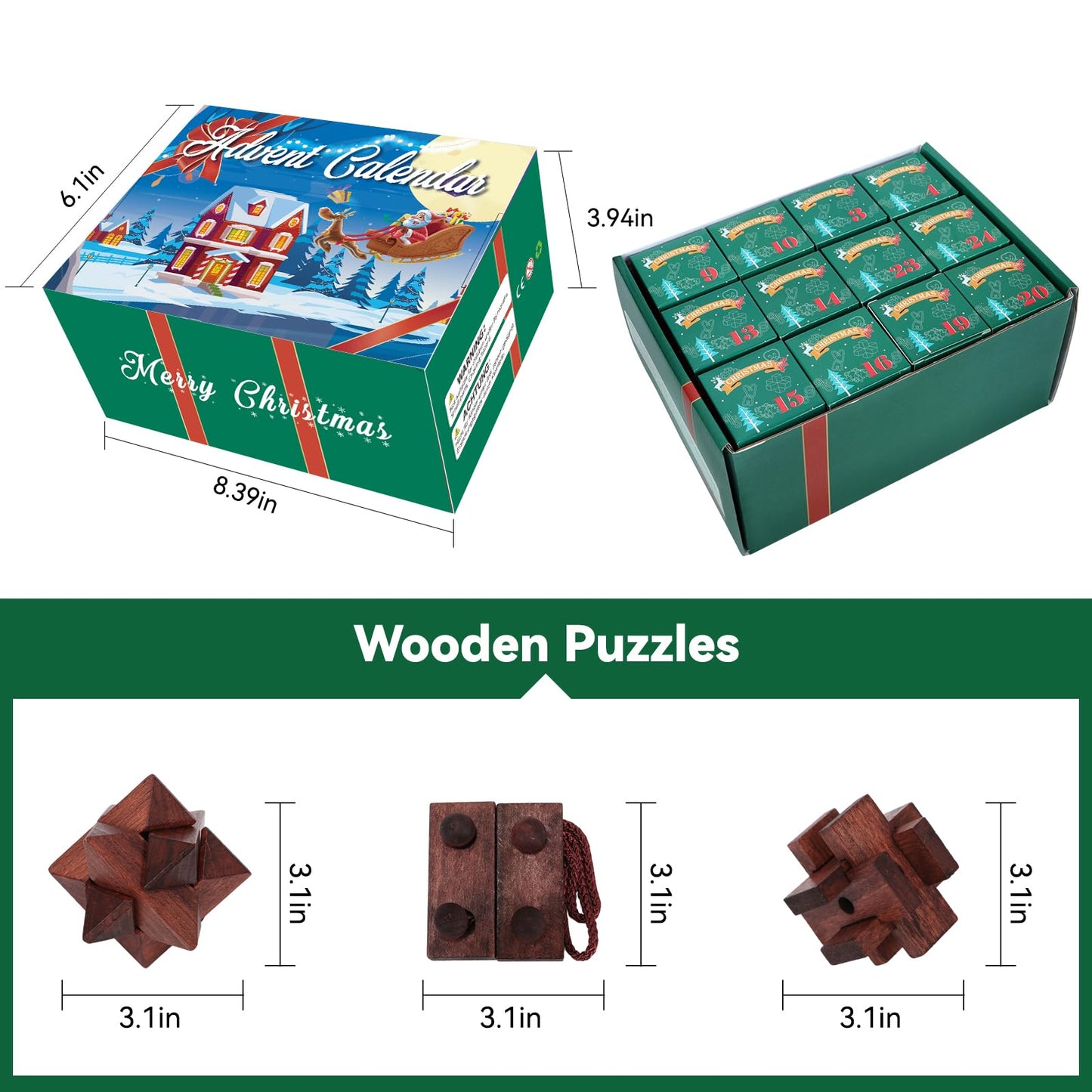Mytothfy 24 Pcs Brain Teaser Puzzles for Adults & Teens – Wooden 3D Interlocking Puzzle Game