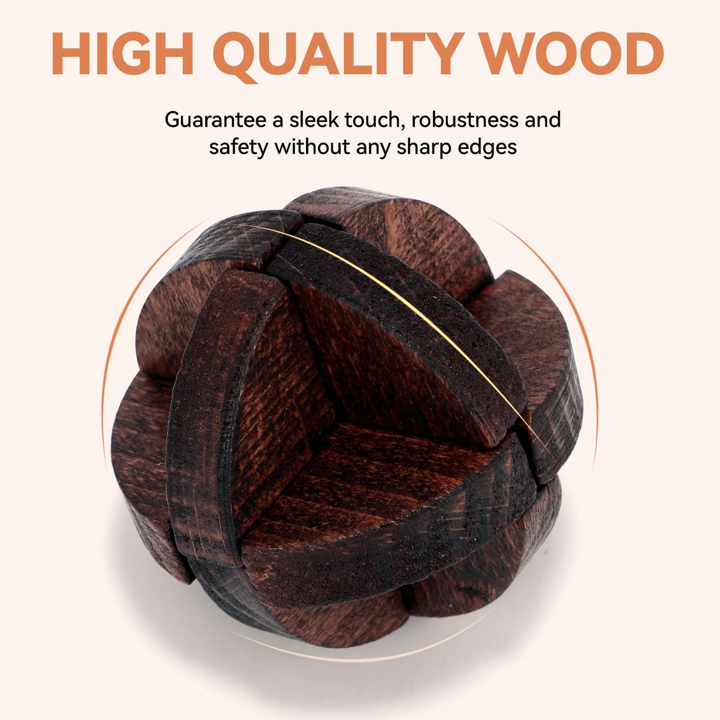 Mytothfy 8-Piece Wooden Brain Teaser Puzzles for Adults & Teens | 3D Interlocking IQ Games