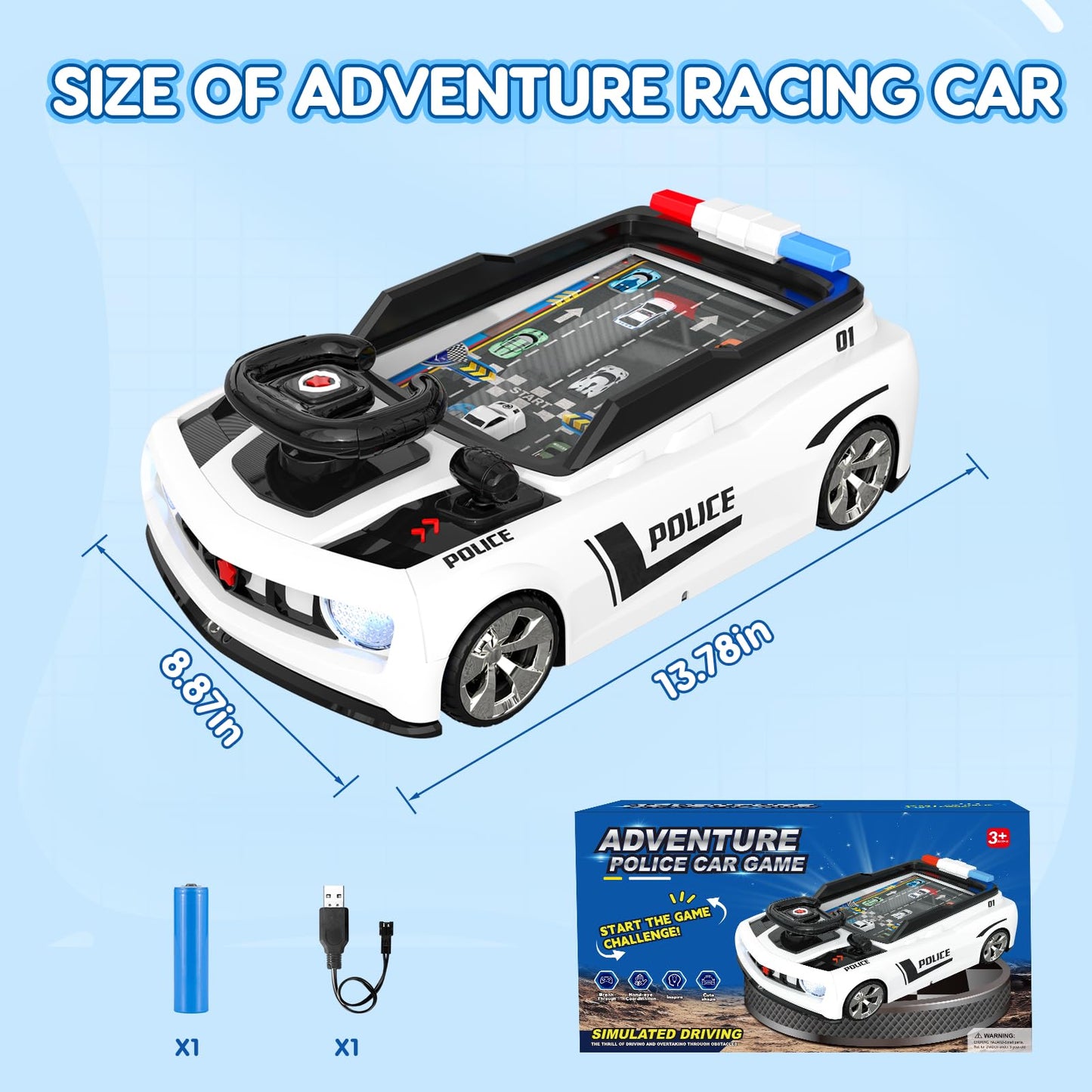 Mytothfy Musical Steering Wheel Racing Car Toy for Toddlers – Realistic Driving Play with Sound & Lights