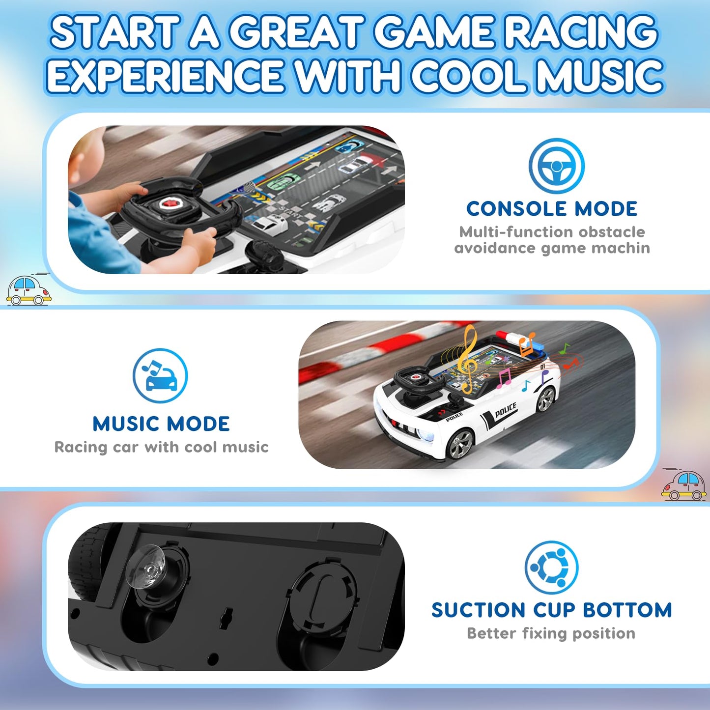 Mytothfy Musical Steering Wheel Racing Car Toy for Toddlers – Realistic Driving Play with Sound & Lights