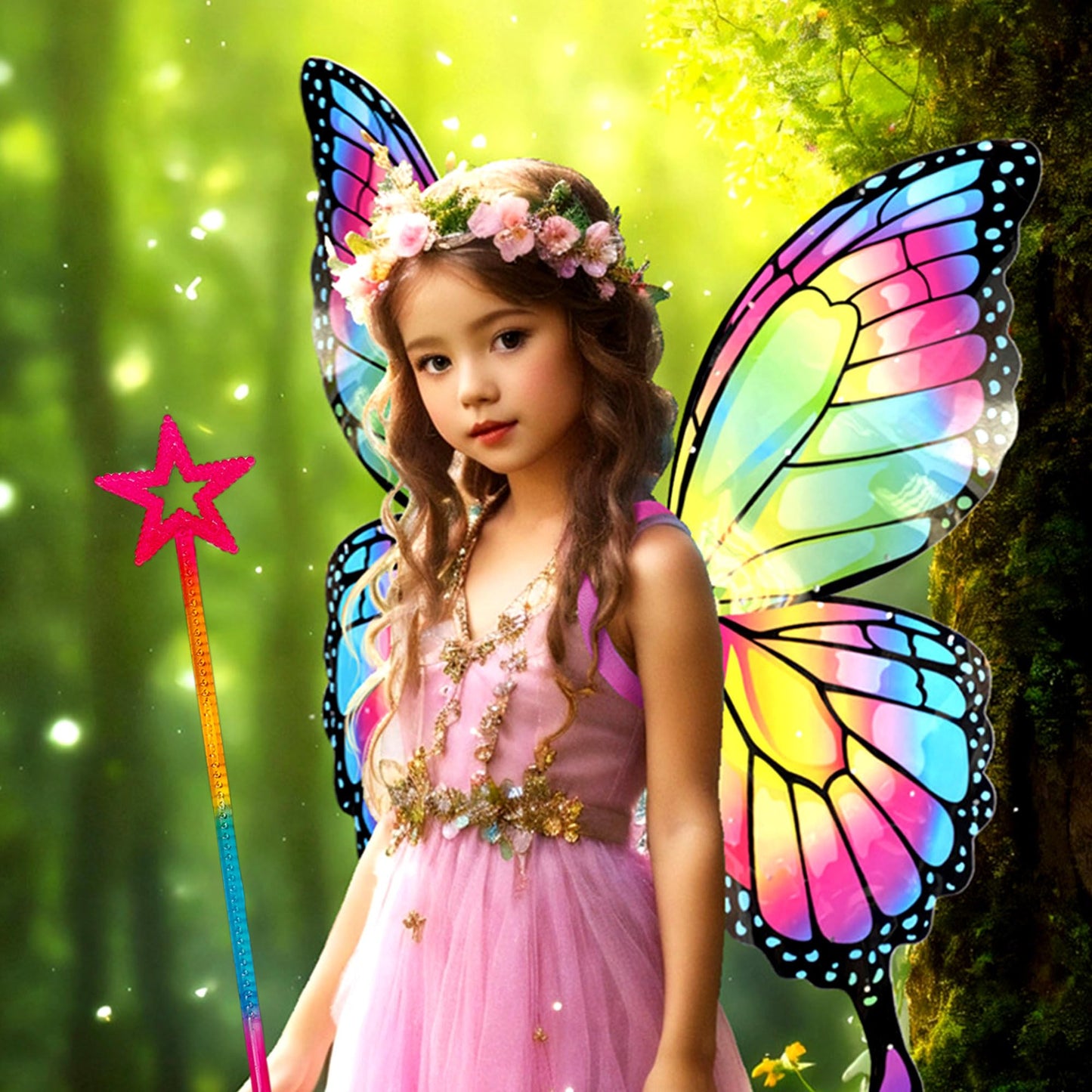 MYUBWTF Ridescence 13-Inch Star Wand | Silver Fairy Princess Costume Accessory