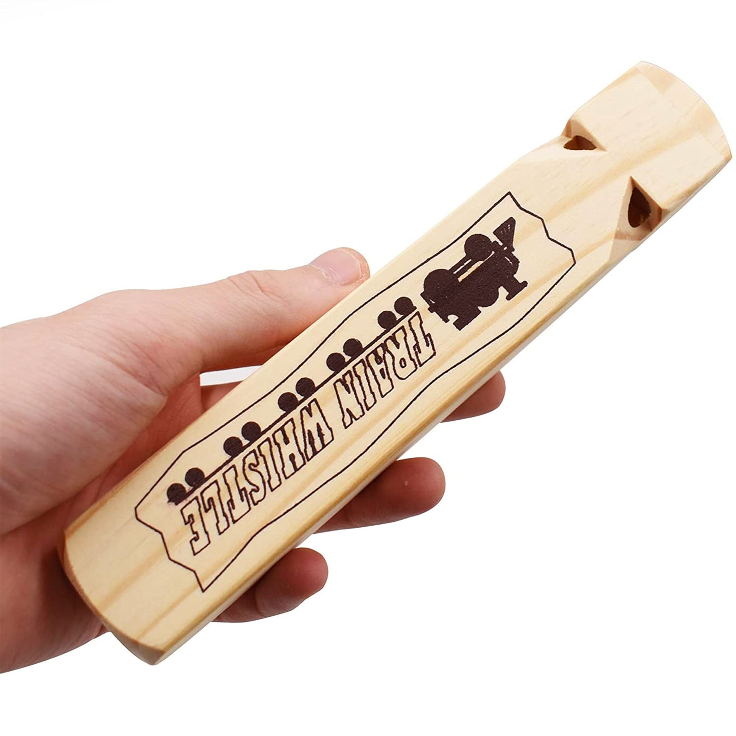 MYUBWTF Solid Wood Train Whistle – 4-Tone Noisemaker Toy for Kids, Parties & Classroom