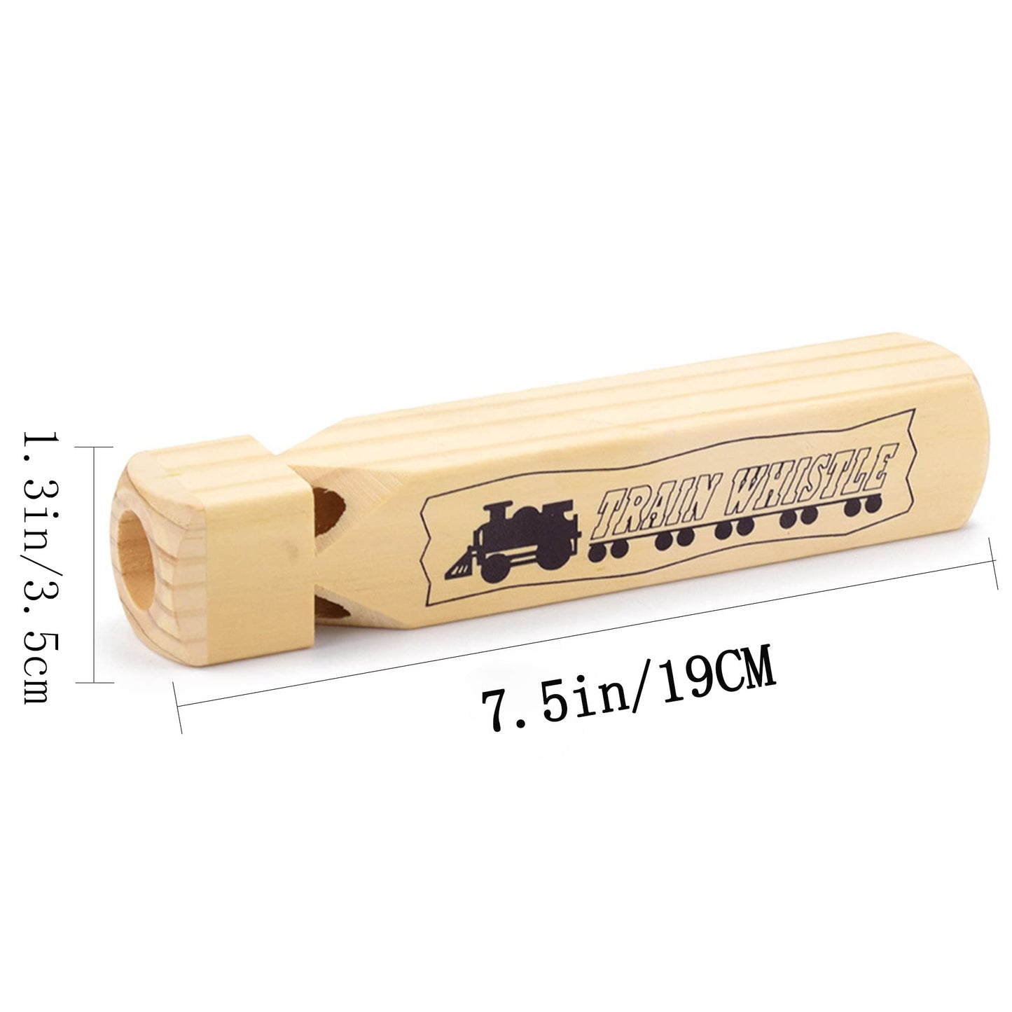MYUBWTF Solid Wood Train Whistle – 4-Tone Noisemaker Toy for Kids, Parties & Classroom