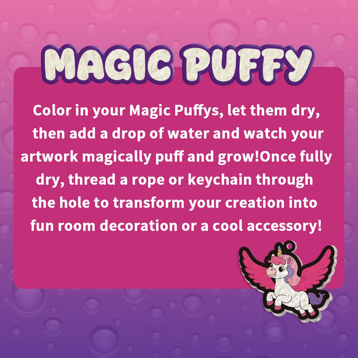 MZYTOZA 3D Art Kit Aqua Puffs – Princesses & Unicorns, Mess-Free Kids Craft