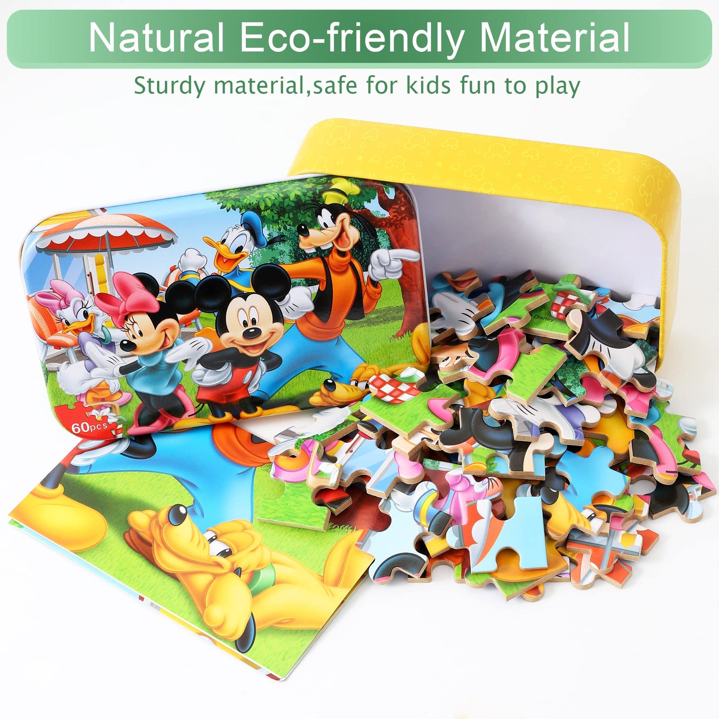 MZZOTOY 60-Piece Puzzles for Kids Ages 3-8 in a Metal Box – Educational Jigsaw Toys