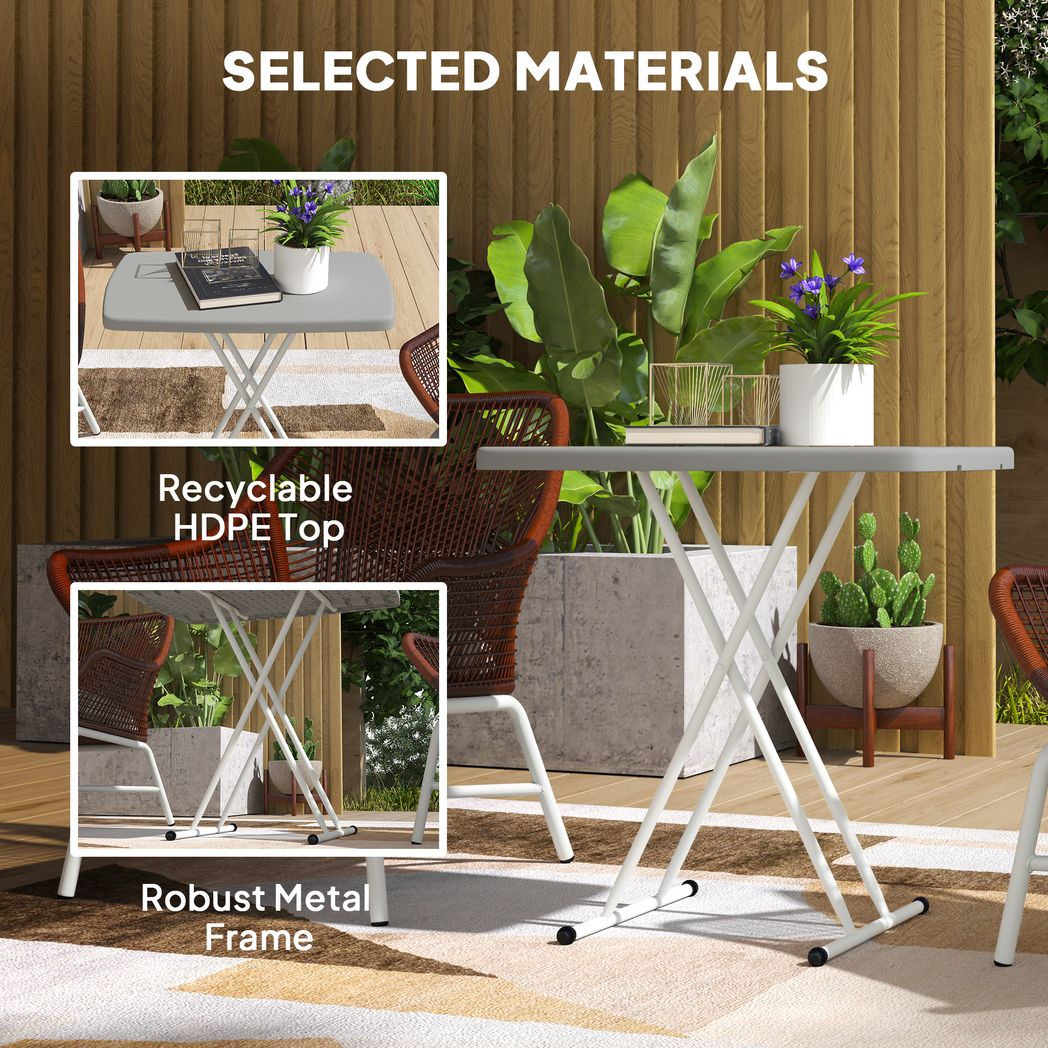 Outsunny Folding Coffee Table, Height Adjustable Bistro Table