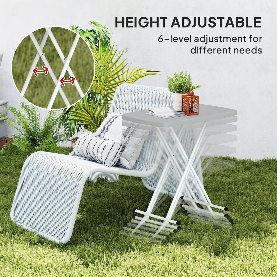 Outsunny Folding Coffee Table, Height Adjustable Bistro Table