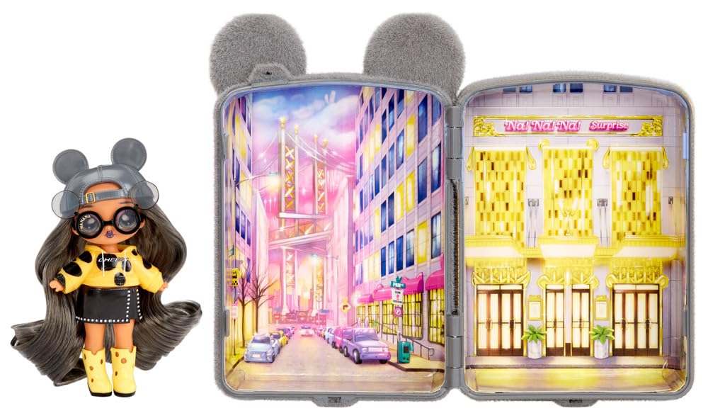 Na Na Na Surprise Mini Backpack Series 2: Marisa Mouse Fuzzy Gray Backpack Gift for Kids