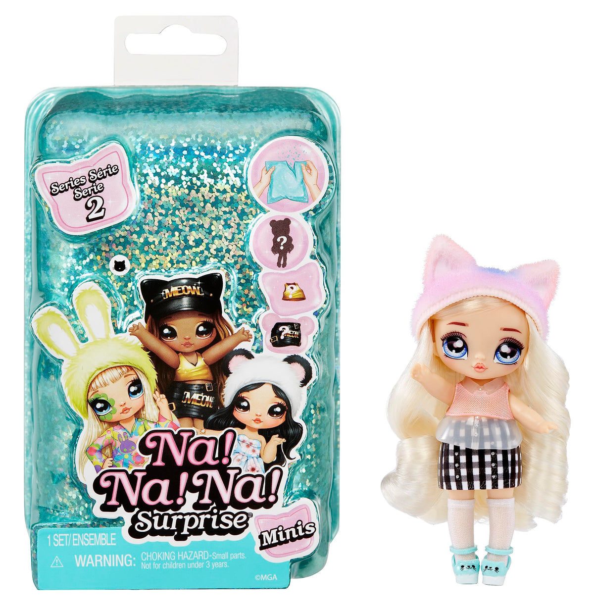 Na Na Na Surprise Minis Series 2 – 4-Inch Poseable Fashion Dolls with Confetti Surprise