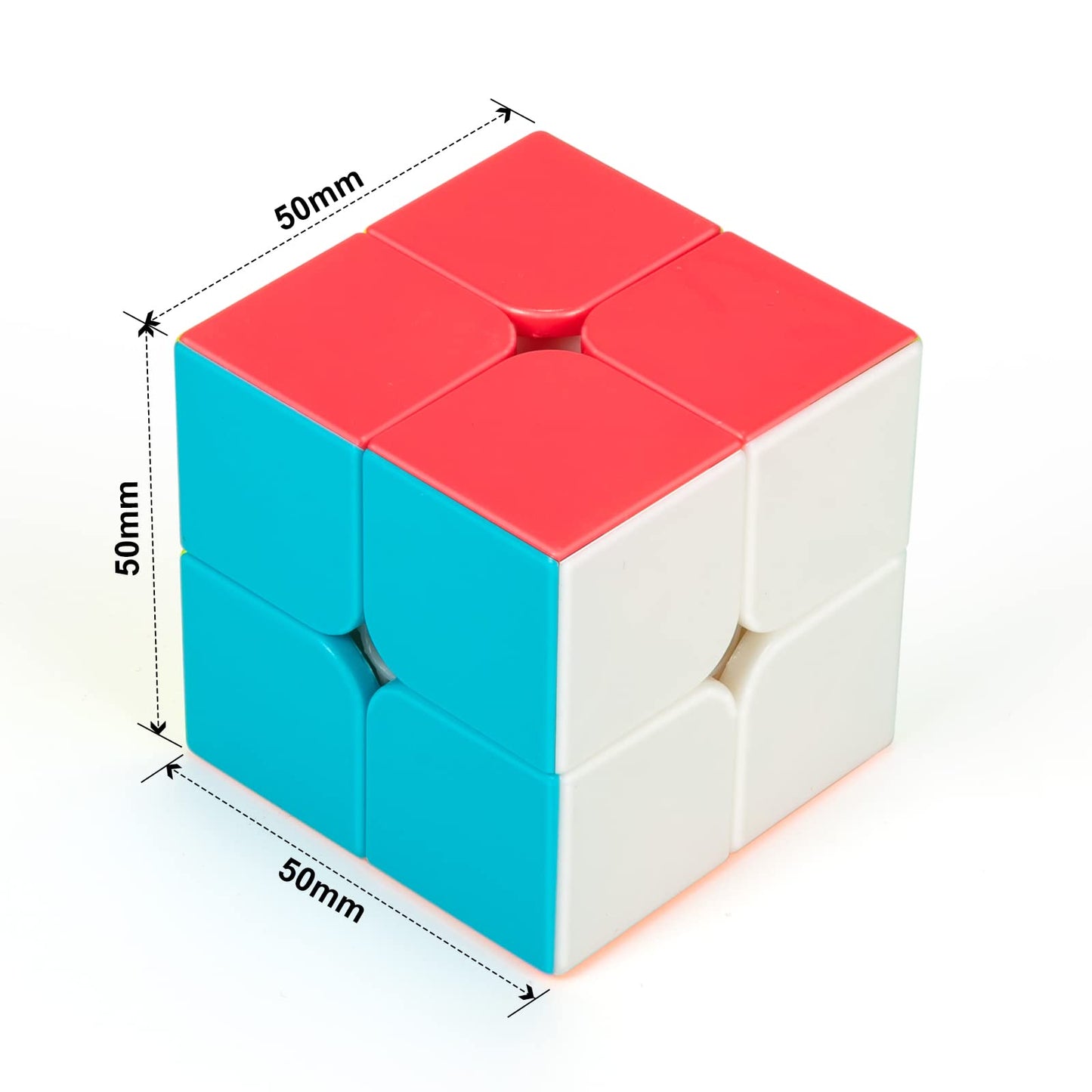 nabreeli 2x2 Stickerless Speed Cube – Smooth Pocket-Sized Brain Teaser