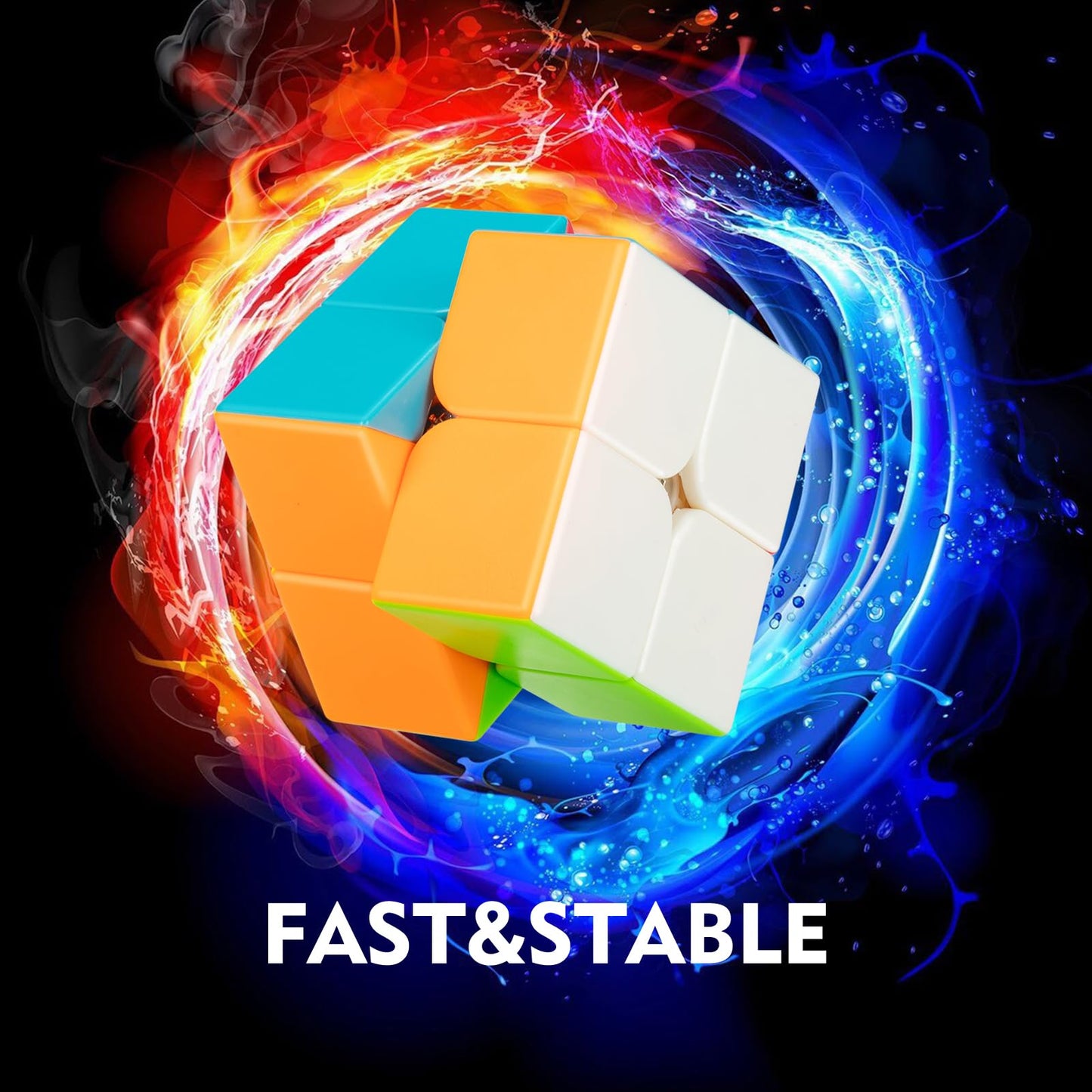 nabreeli 2x2 Stickerless Speed Cube – Smooth Pocket-Sized Brain Teaser