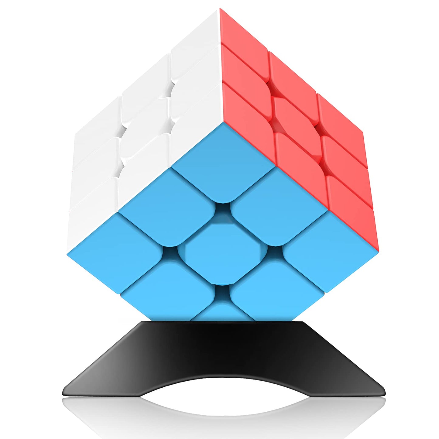 Nabreeli 3x3 Speed Cube Stickerless with Stand & Tutorial – STEM Puzzle for Ages 6+