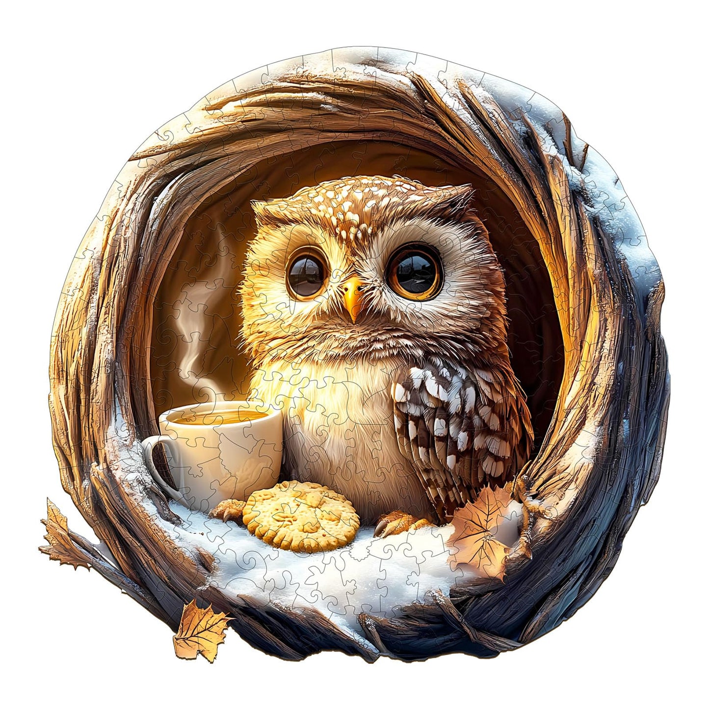 Wooden 200-Piece Cave Owl Puzzle for Adults – 3D Visual Effect | NABYSHOP