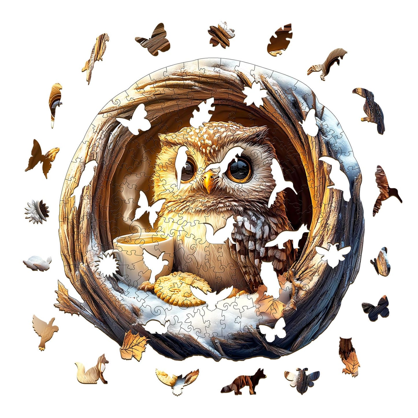 Wooden 200-Piece Cave Owl Puzzle for Adults – 3D Visual Effect | NABYSHOP