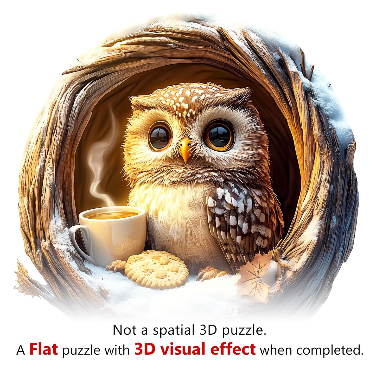 Wooden 200-Piece Cave Owl Puzzle for Adults – 3D Visual Effect | NABYSHOP