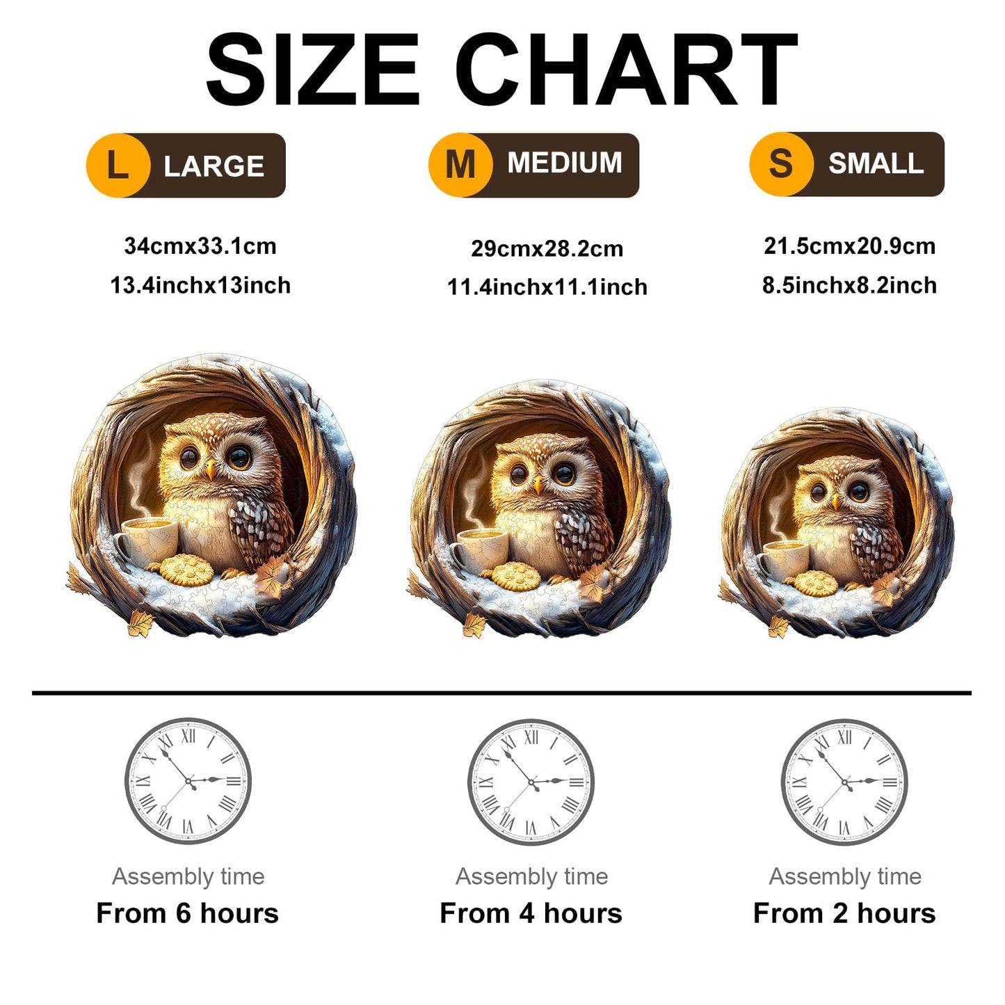 Wooden 200-Piece Cave Owl Puzzle for Adults – 3D Visual Effect | NABYSHOP