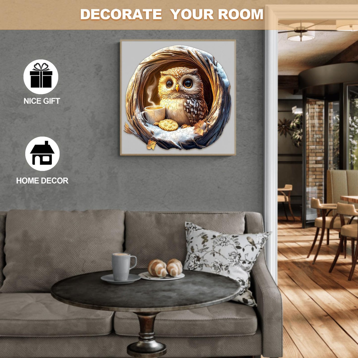 Wooden 200-Piece Cave Owl Puzzle for Adults – 3D Visual Effect | NABYSHOP
