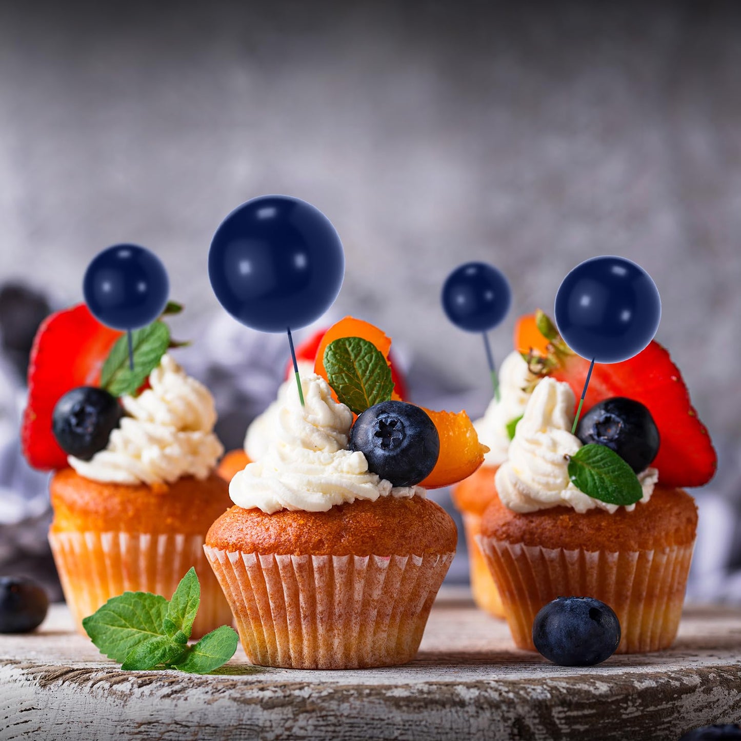 NACHLYNN Navy Cake Balls Toppers – 80 Pcs Foam Balloon Cake Decorations
