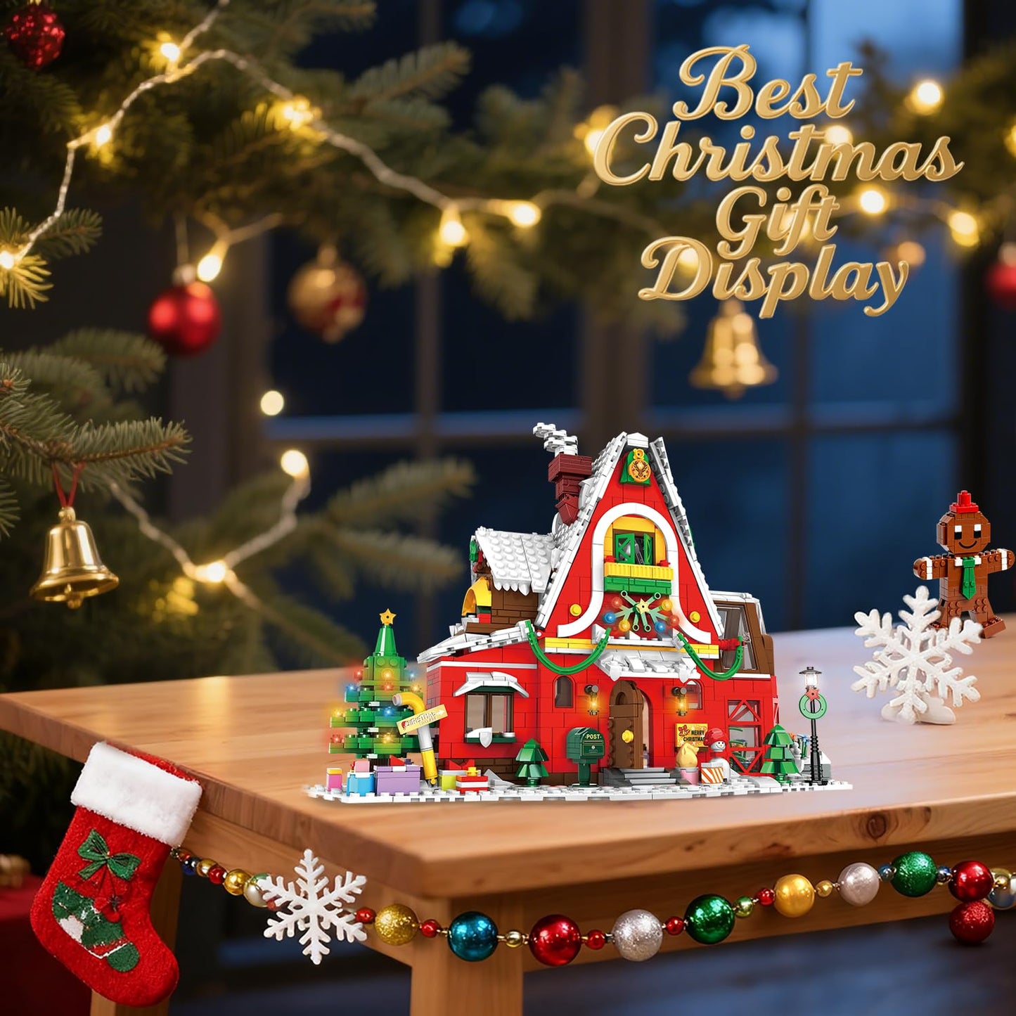 NAFONRU Christmas Family House Building Set – Lego-Compatible Holiday Village