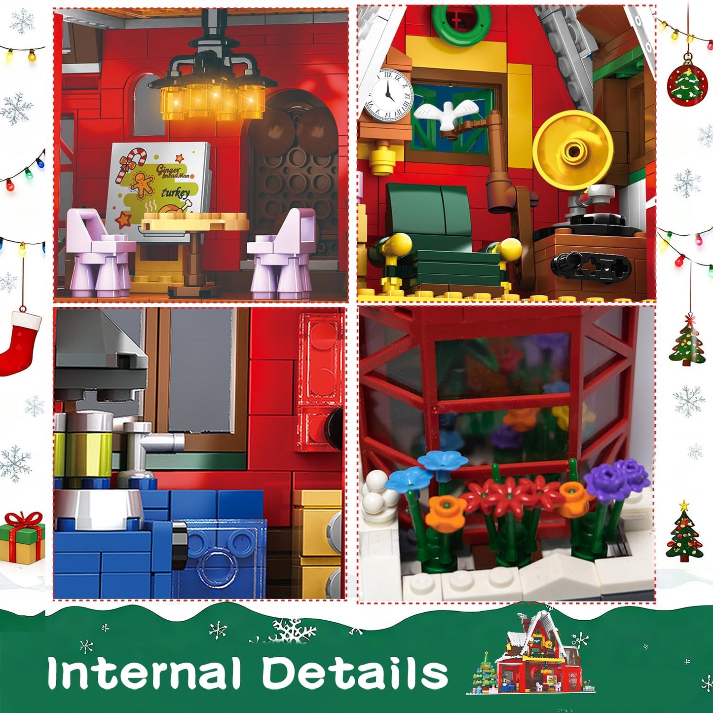 NAFONRU Christmas Family House Building Set – Lego-Compatible Holiday Village