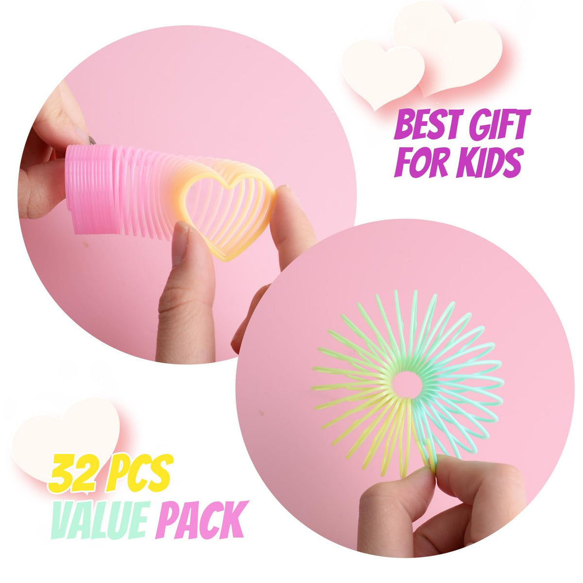 NAISEN 32-Pack Valentines Day Cards for Kids with Rainbow Coil Springs – 8 Monster Designs