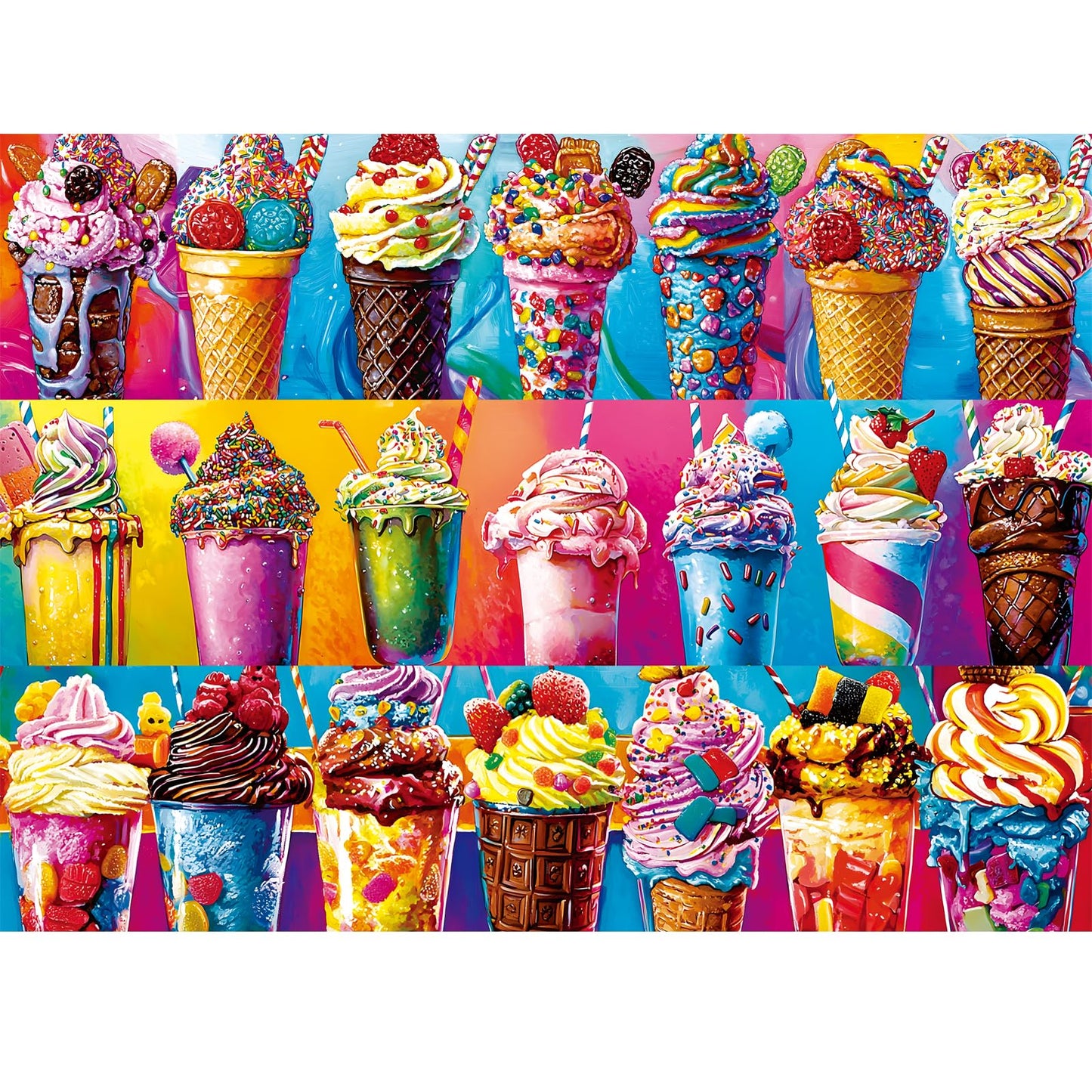 Najiaxiaowu 500 Piece Ice Cream Puzzle for Adults – Recycled Cardboard, Vibrant Colors, 20.5 x 15 in