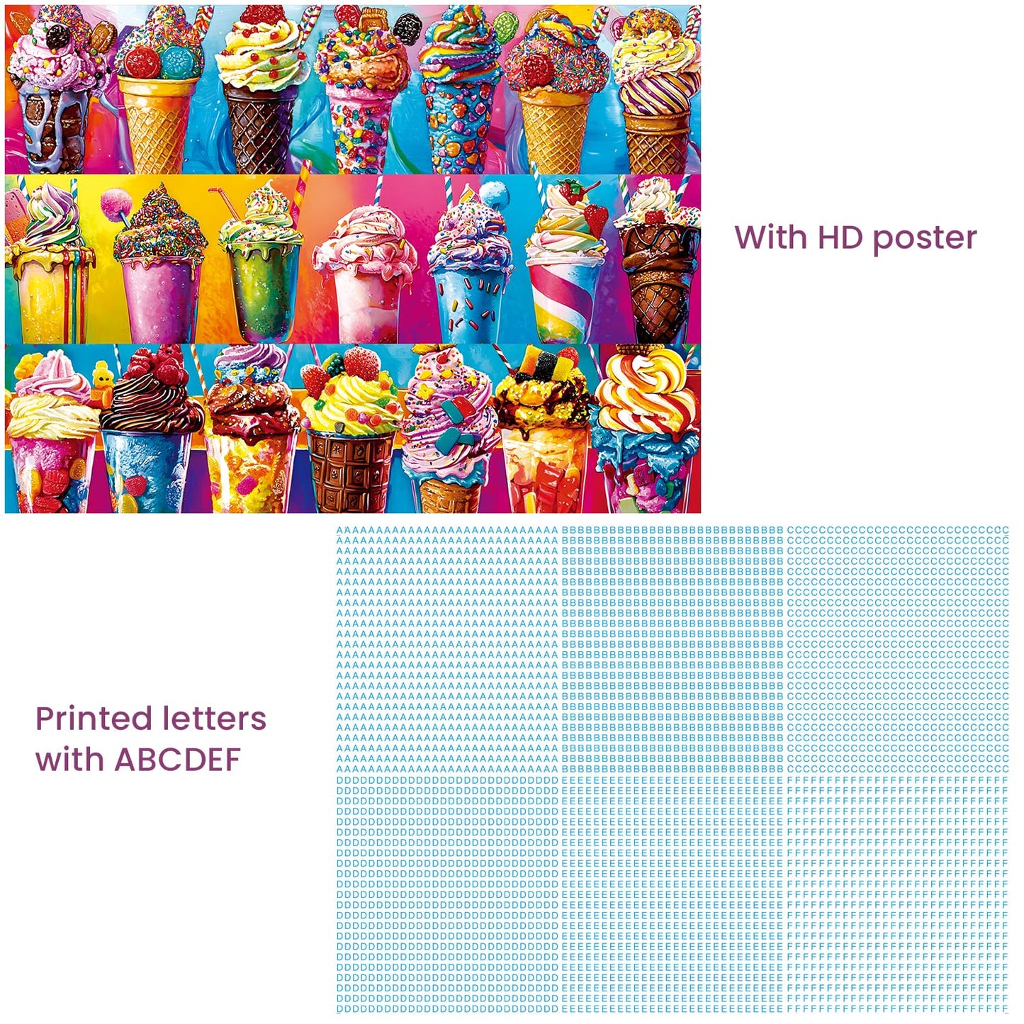 Najiaxiaowu 500 Piece Ice Cream Puzzle for Adults – Recycled Cardboard, Vibrant Colors, 20.5 x 15 in