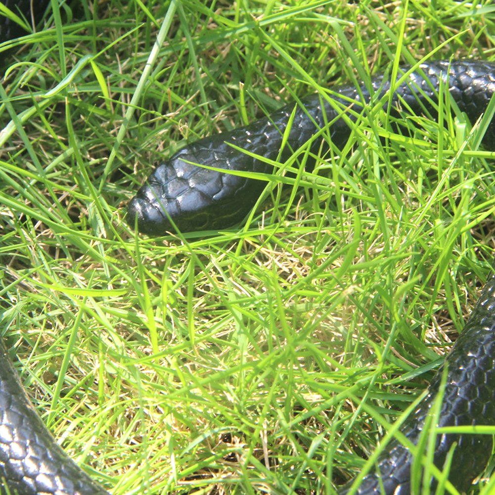 NAKIMO 50-Inch Realistic Rubber Snake Toy for Garden Props & Pranks