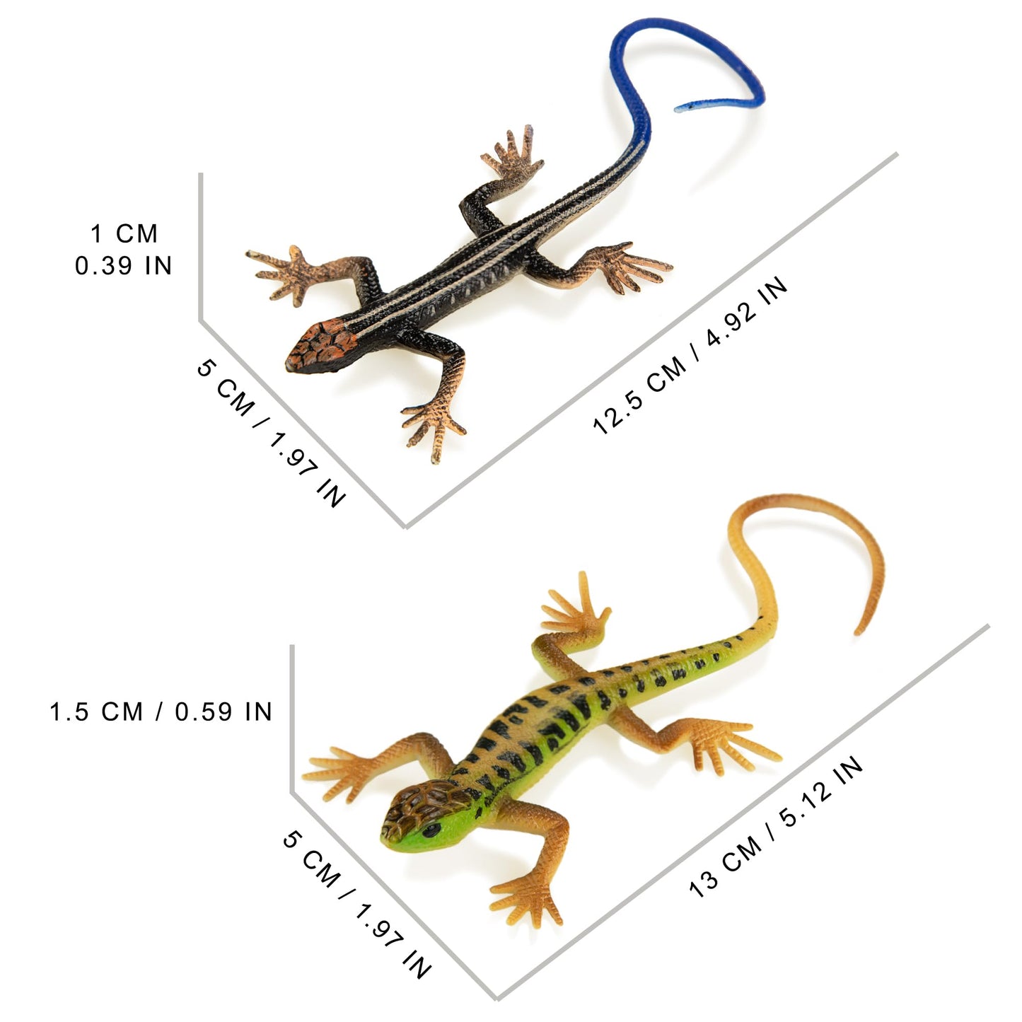 NAKIMO Plastic Lizard Toys – Realistic Lizard Figurine for Cake Decoration, Pranks & Education | Set A