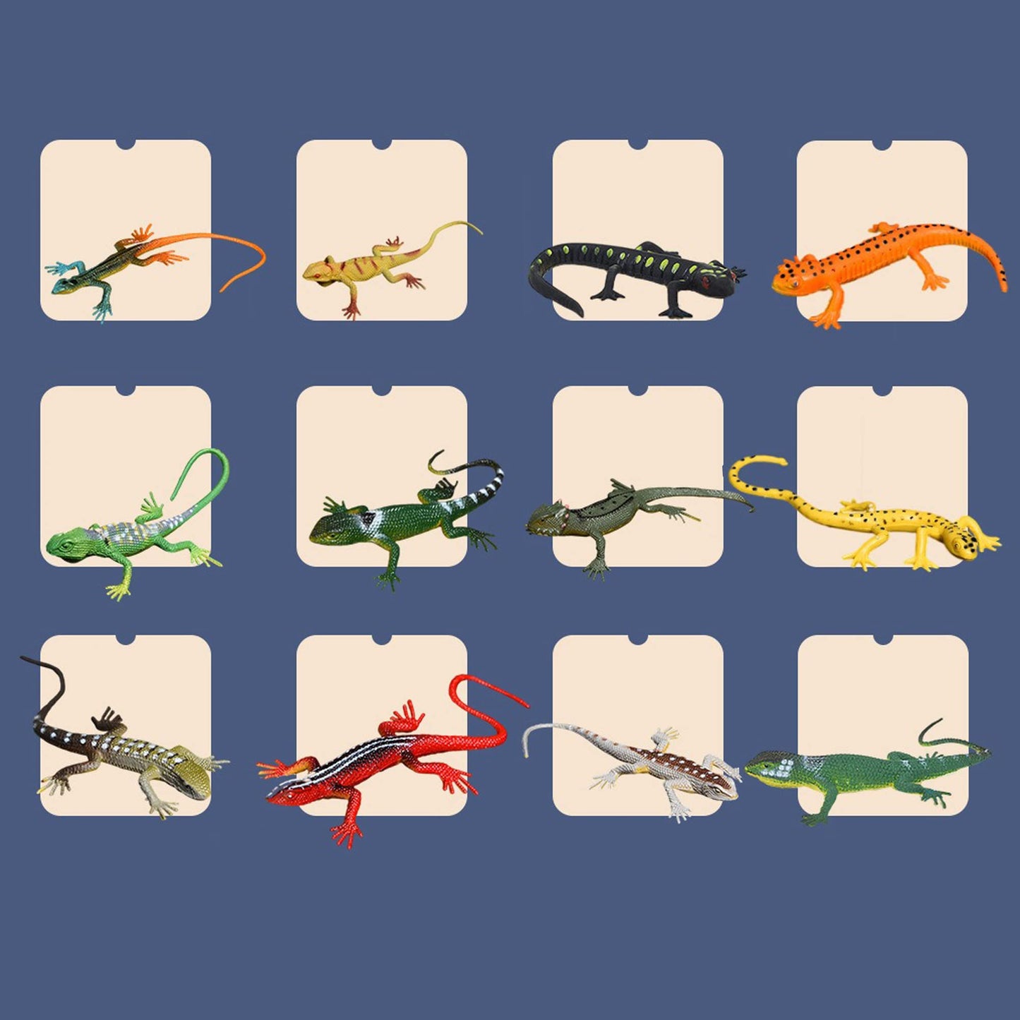 NAKIMO 12Pcs Plastic Lizard Toys – Realistic Reptile Figures for Halloween, Pranks & Learning