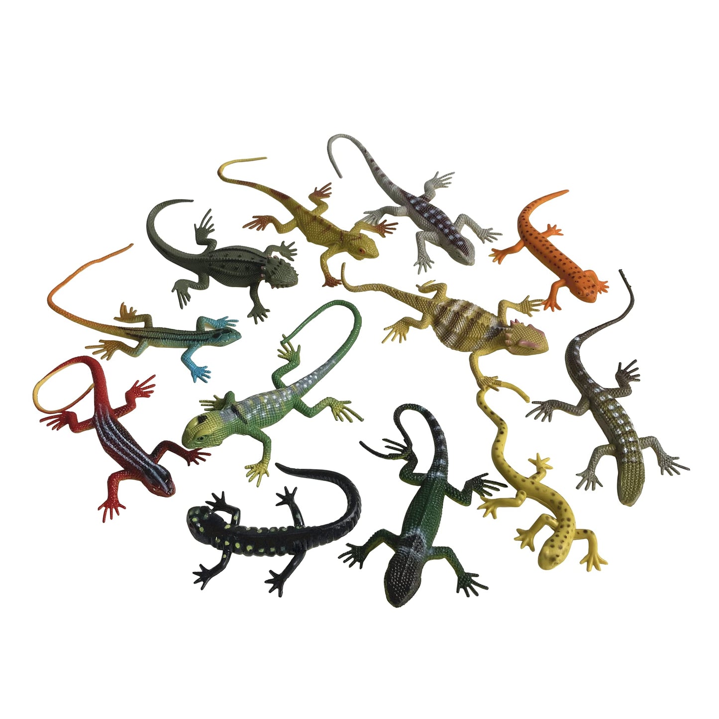 NAKIMO 12Pcs Plastic Lizard Toys – Realistic Reptile Figures for Halloween, Pranks & Learning